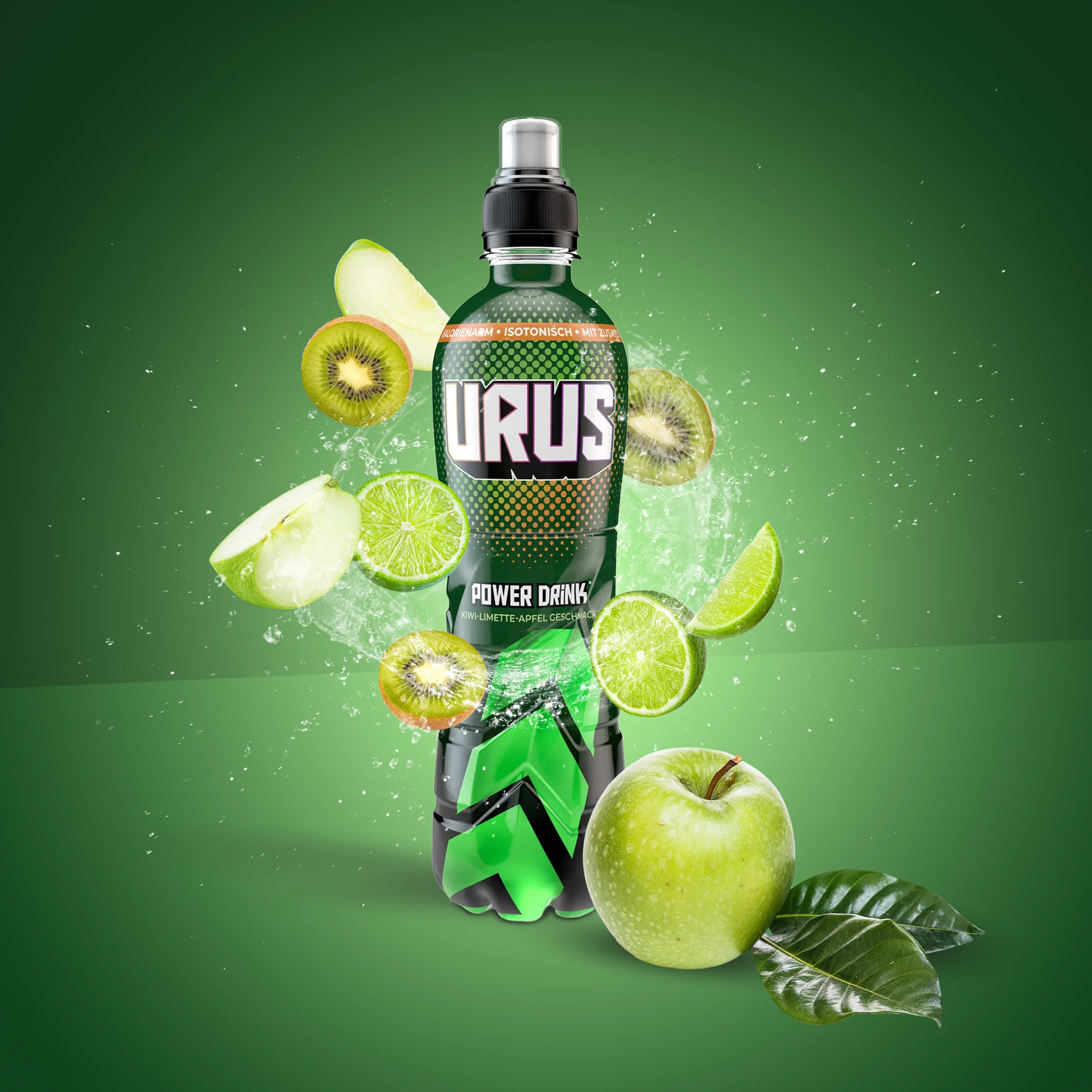 Urus - Power Drink - Kiwi, Limette und Apfel - 500 ml | Power Drink  in unserem Hookain Onlineshop 1