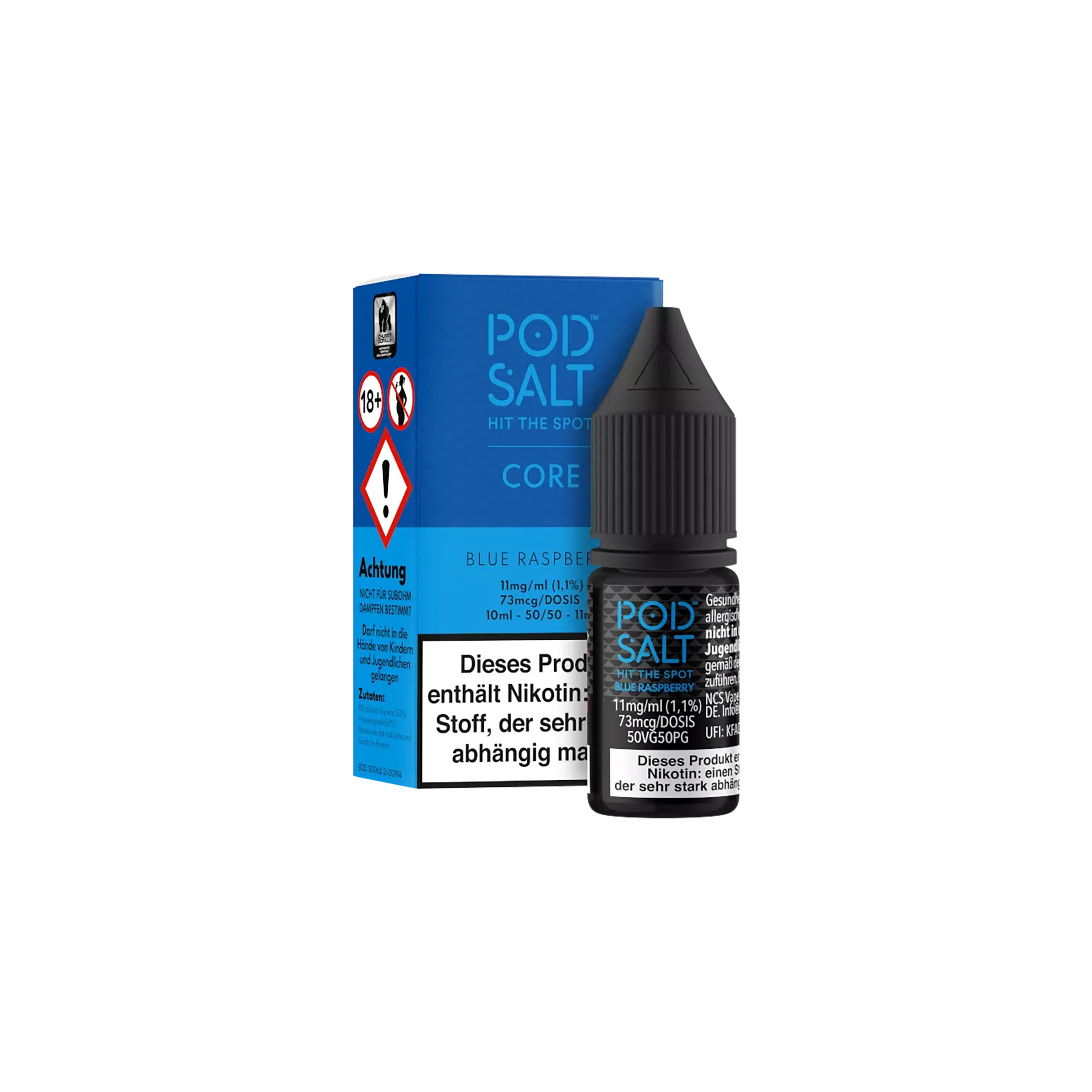 Pod Salt Core Liquid Blue Raspberry 10ml 11 mg  Nikotinsalz