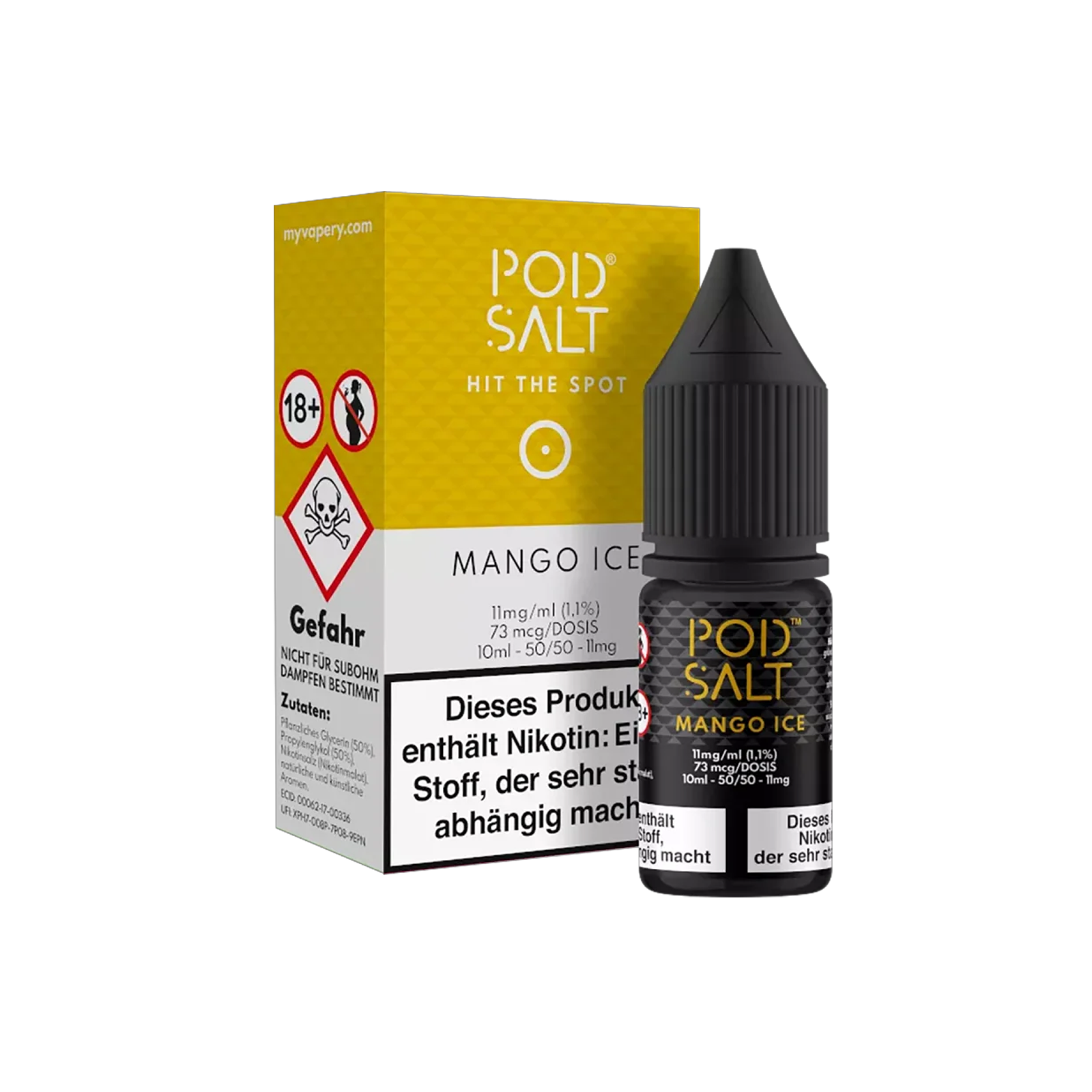 Pod Salt - E-Liquid - NicSalt - Mango Ice - 10 ml - 11 mg