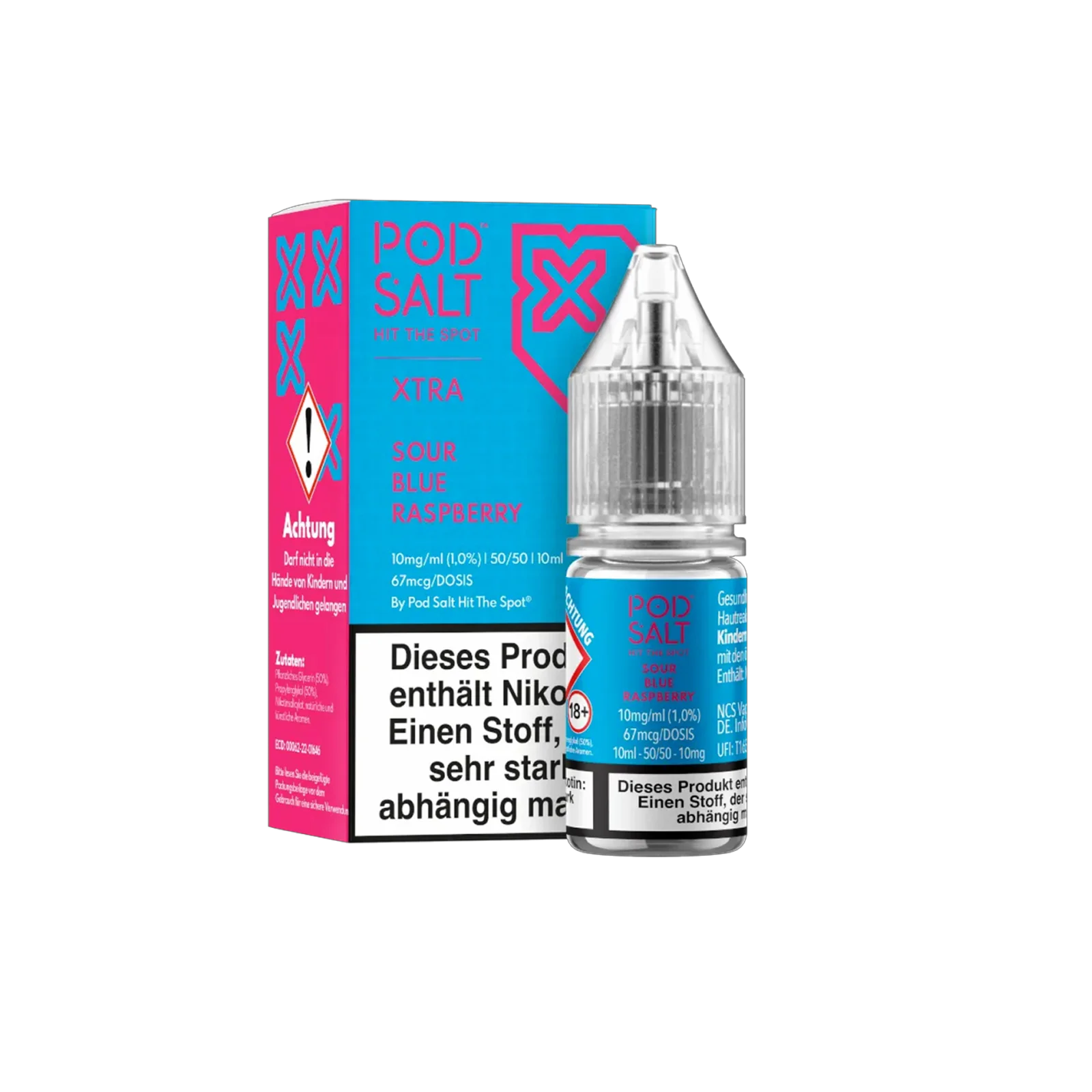 Pod Salt Xtra - E-Liquid - Nicotine Salt - Sour Blue Raspberry - 10 ml - 10 mg