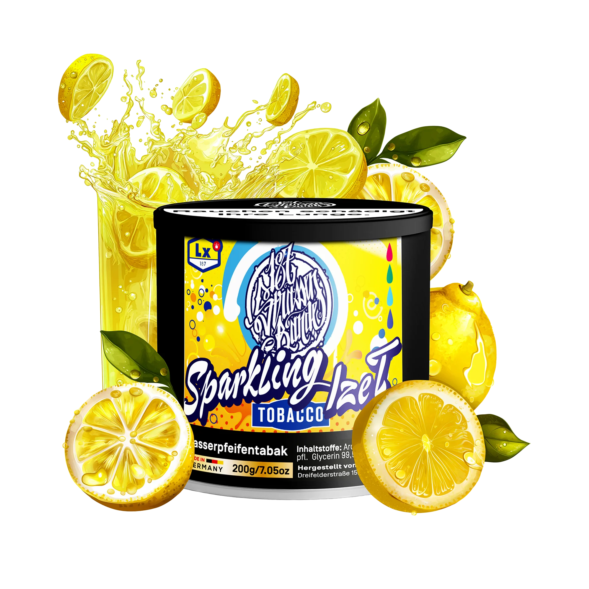 187 Sparkling Ize T Shisha Tabak 200 g mit Eistee-Zitronengeschmack in der Verpackung. - 1