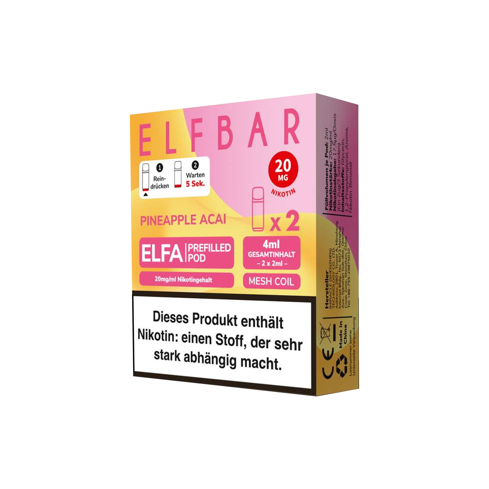 Elf Bar - ELFA - Prefilled Pod - Pineapple Acai 1