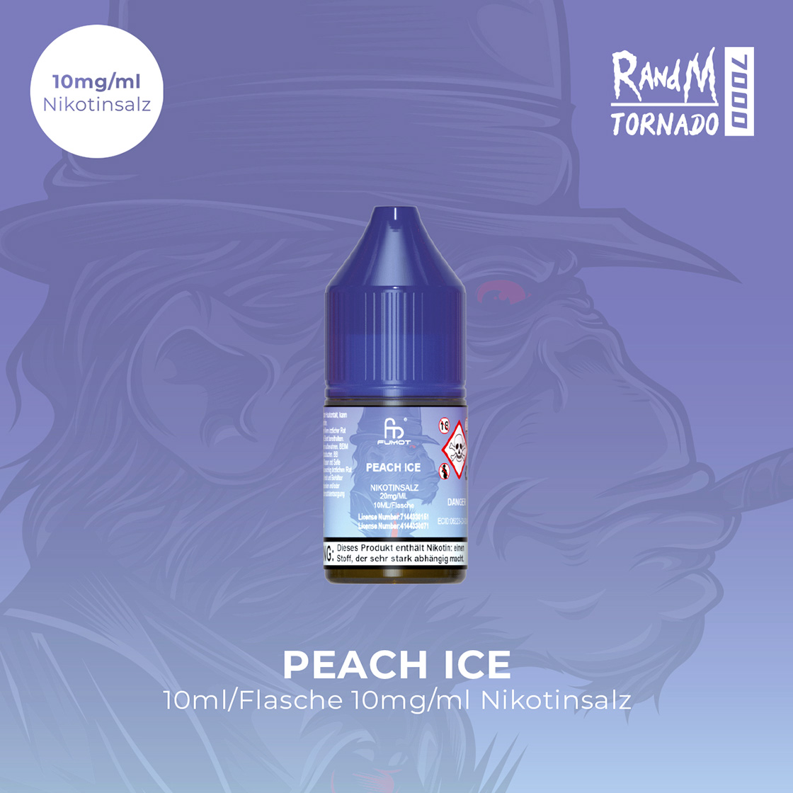 RandM Tornado 7000 | Peach IceE-Liquid Nikotinsalz 10 mg 2