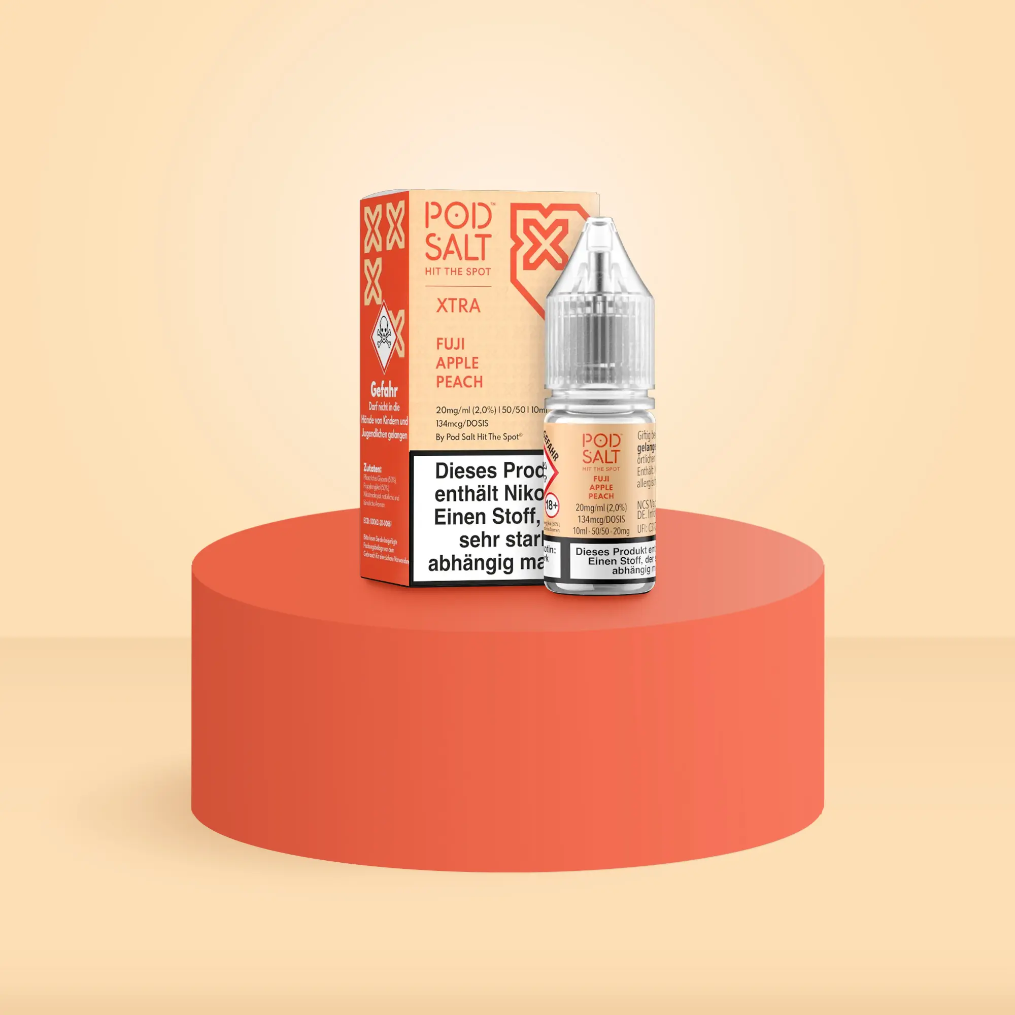 Pod Salt Xtra Nikotinsalz E-Liquid Fuji Apple Peach 10 ml mit 20 mg günstig bestellen 1