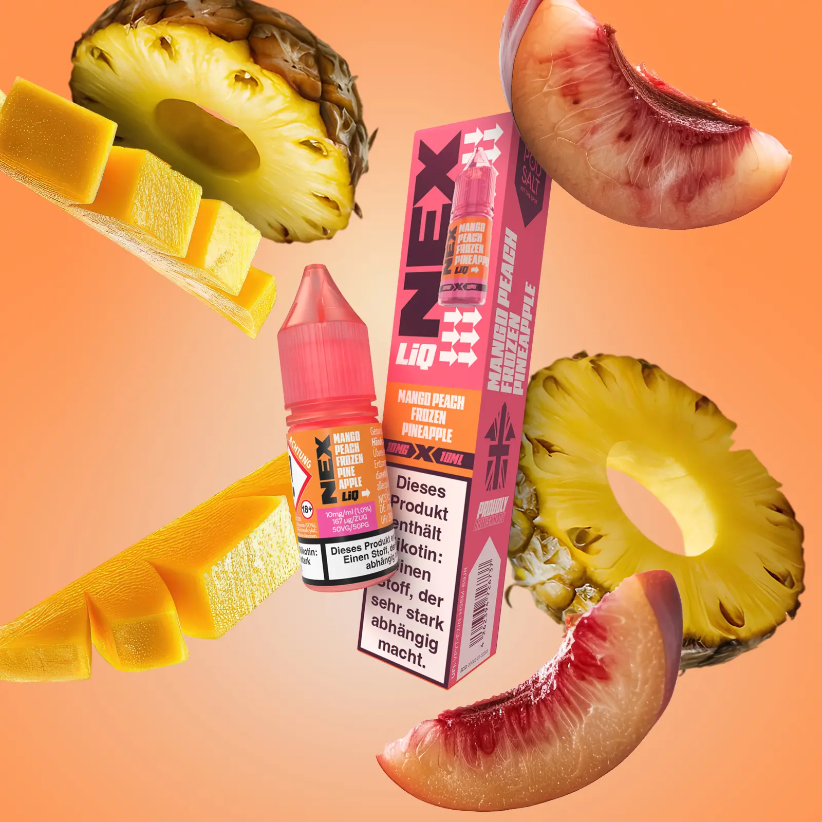 NexLiq - Pod Salt- NicSalt - 10 ml 20 mg Mango Peach Frozen Pineapple 2