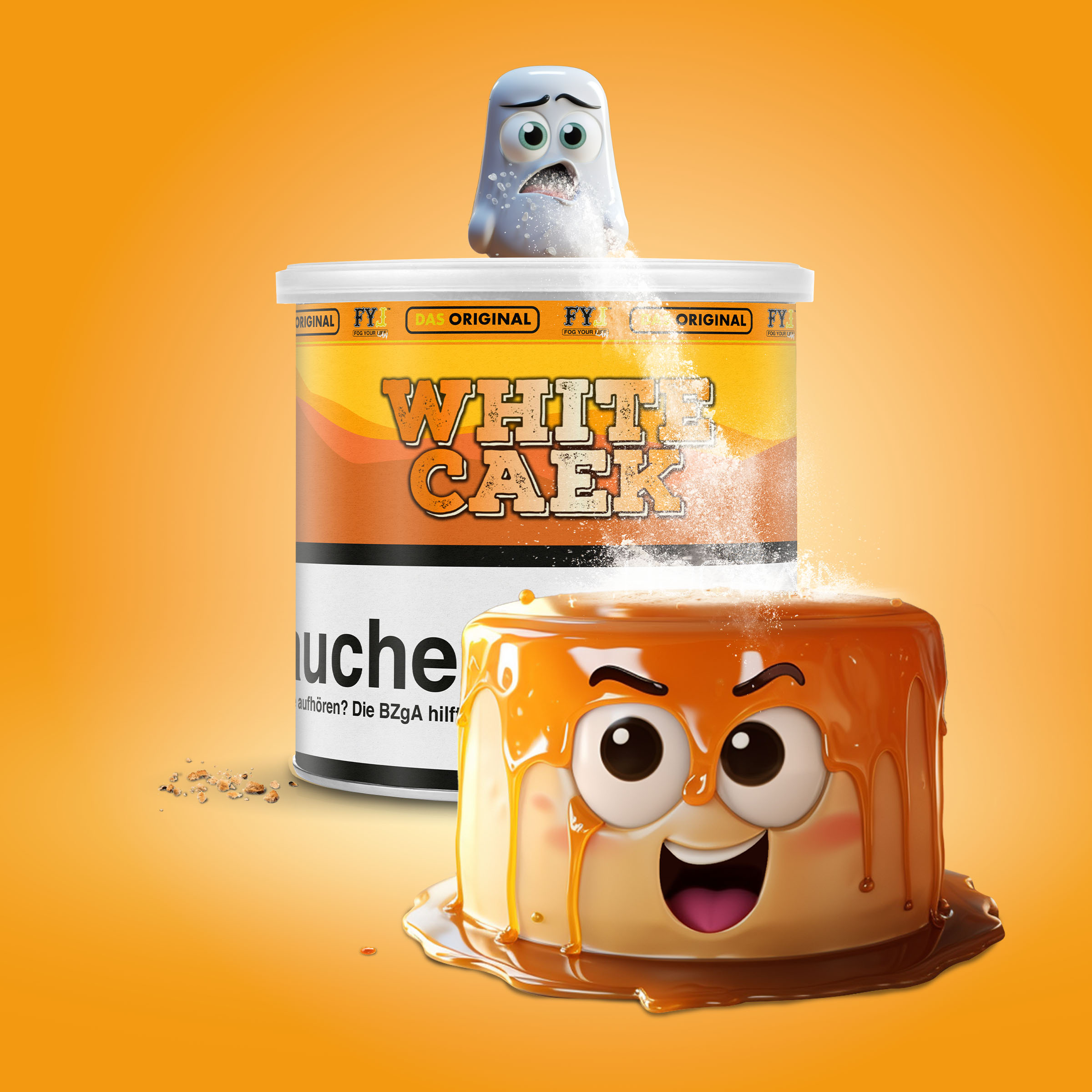 Fog Your Law - Dry Base mit Aroma - White Caek - 70 g - 2 Komponenten L&ouml;sung Tabak - mit versteuertem Glycerin 200 g Mischen