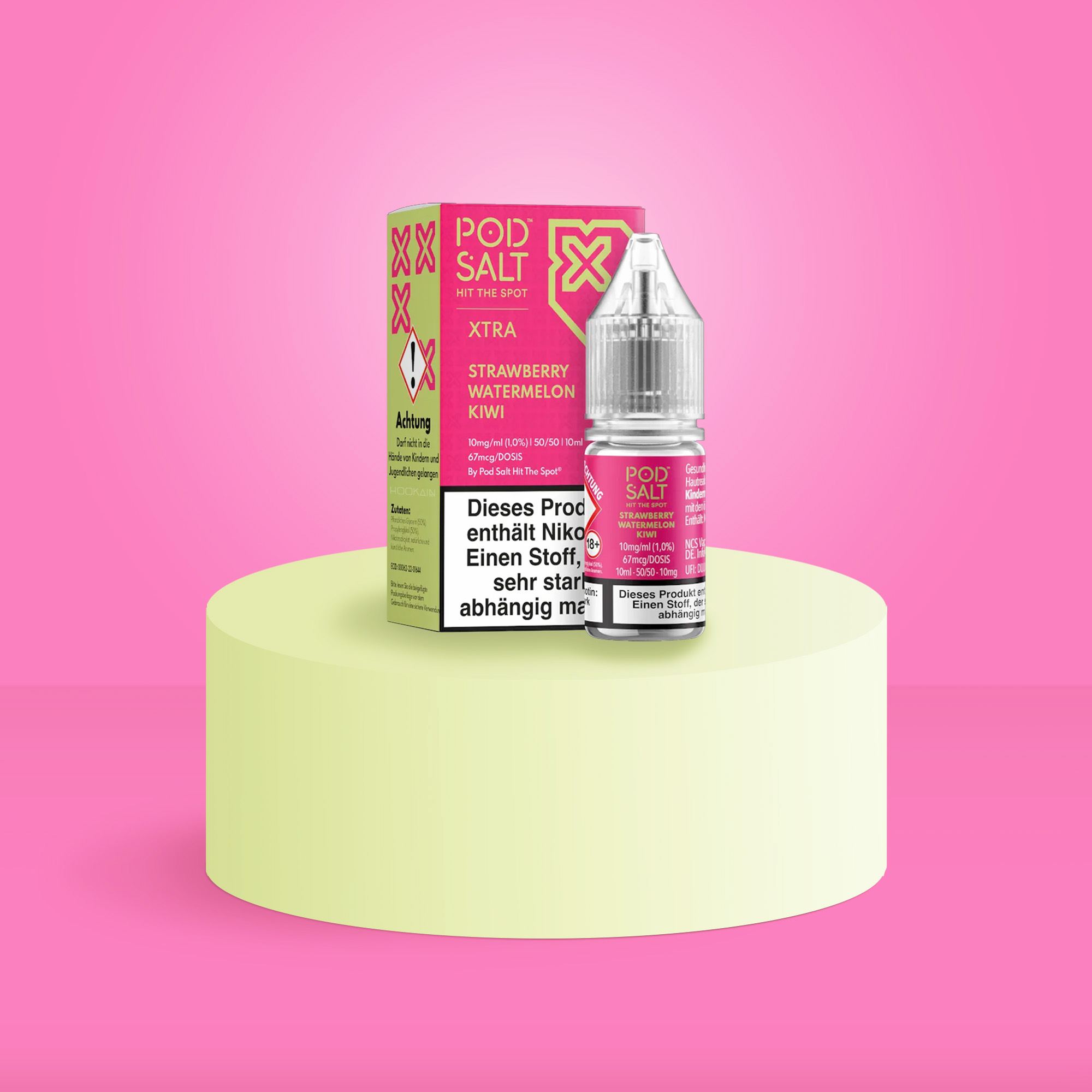Pod Salt Xtra Nikotinsalz E-Liquid Strawberry Watermelon Kiwi 10 ml mit 10 mg g&uuml;nstig bestellen 2