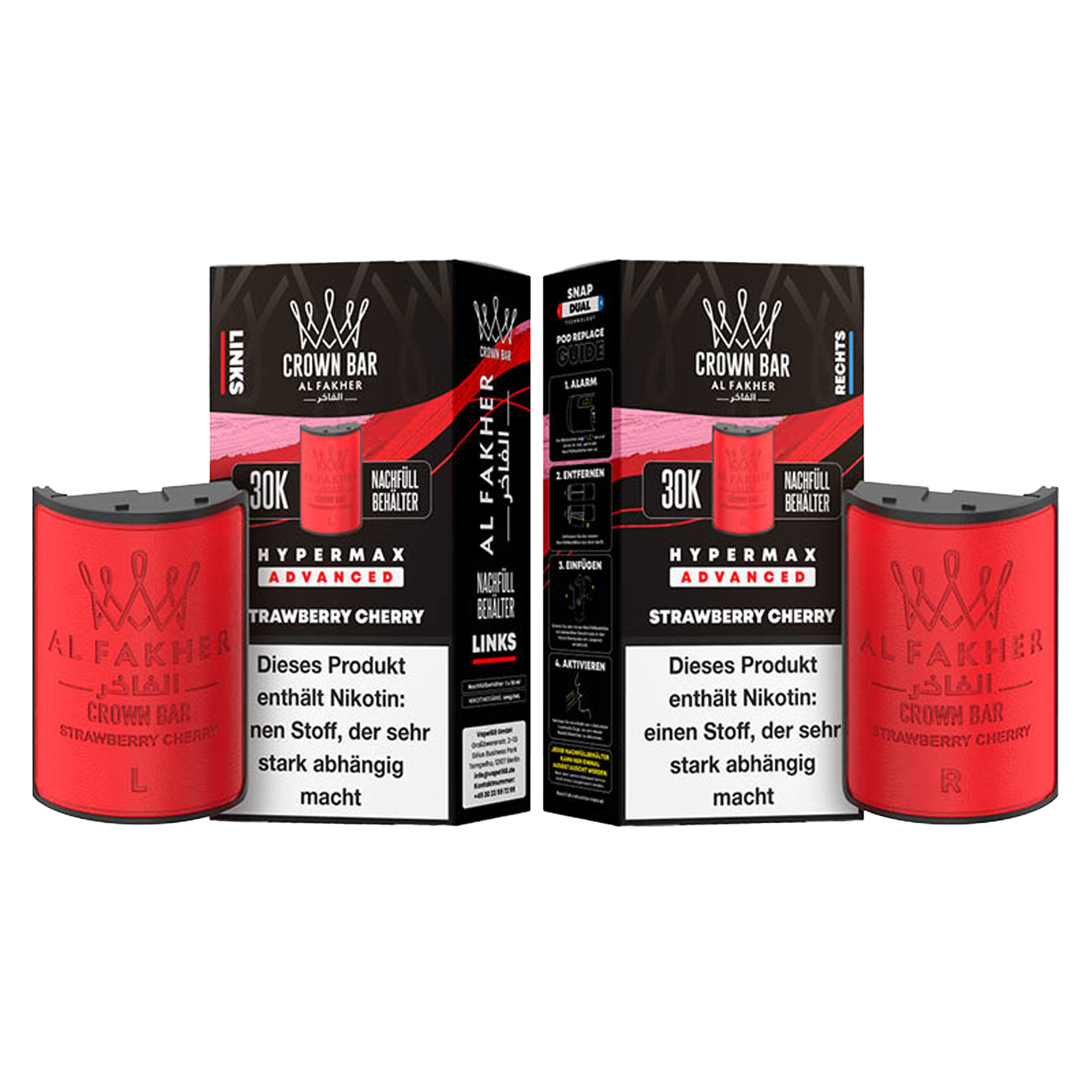 Al Fakher - Crown Bar - Hypermax - Advanced - 30K - Strawberry Cherry 3