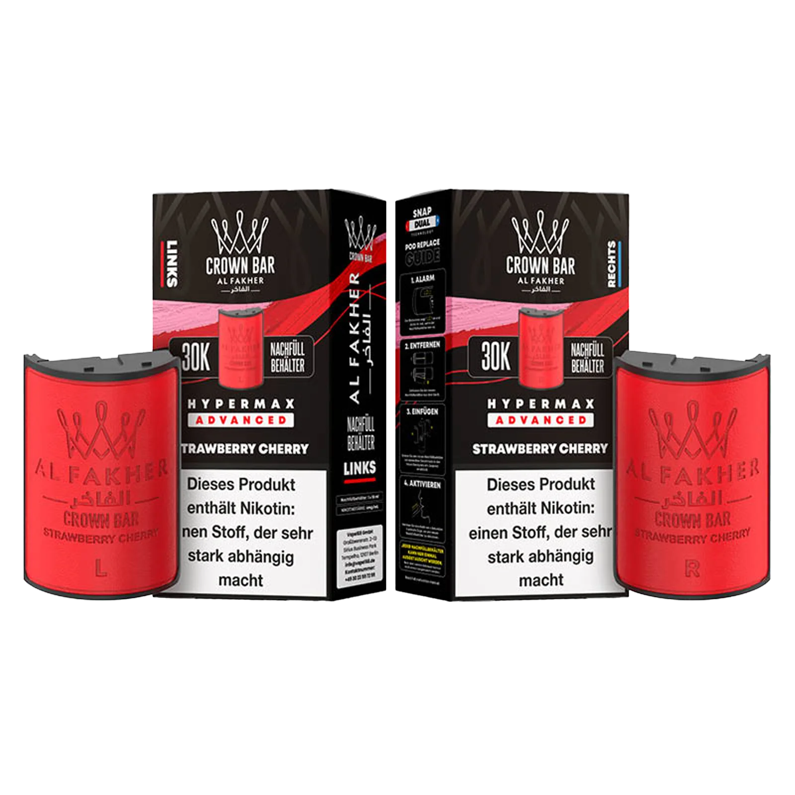 Al Fakher - Crown Bar - Hypermax - Advanced - 30K - Strawberry Cherry 3