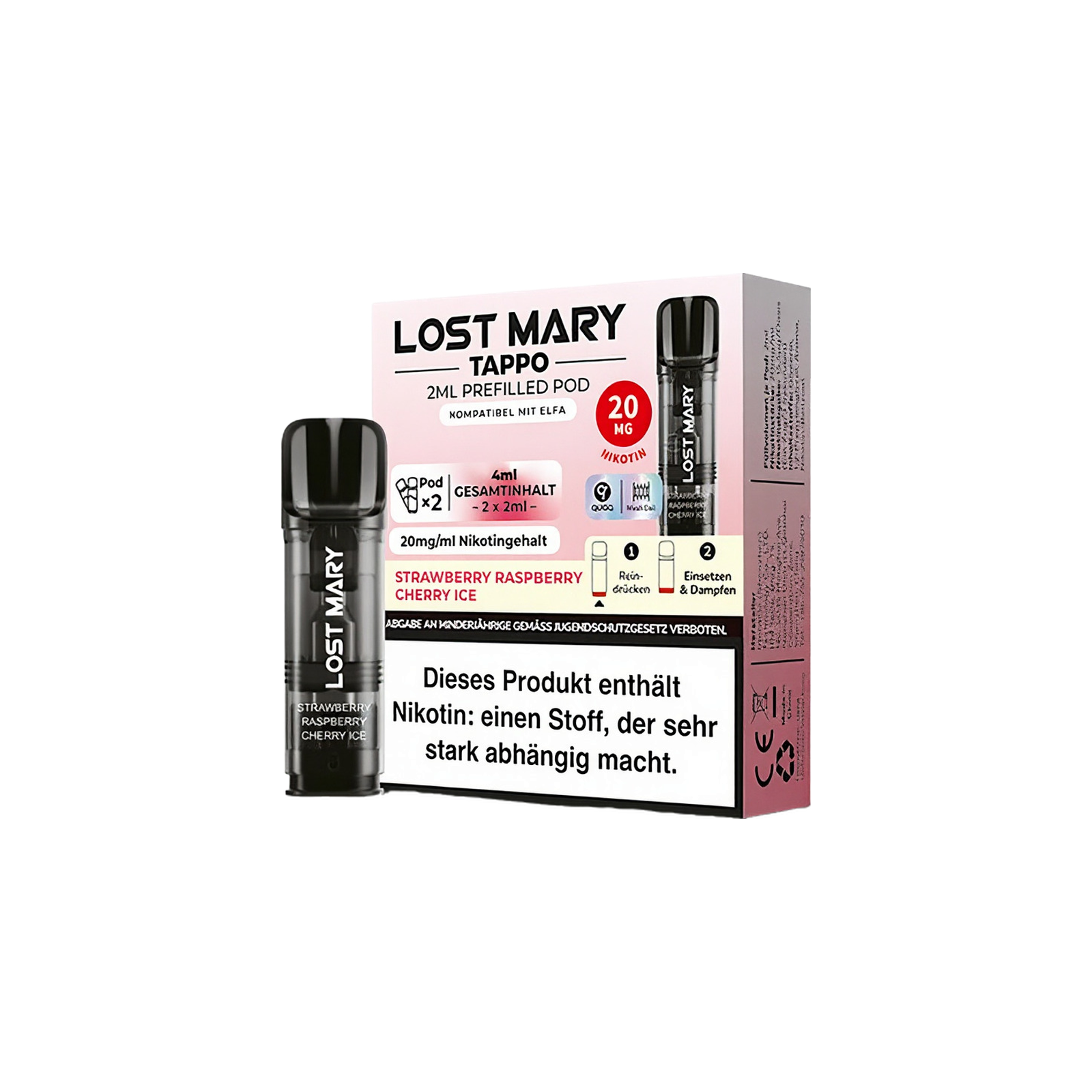 Lost Mary - Tappo - Prefilled Pods Strawberry Raspberry Cherry Ice 1