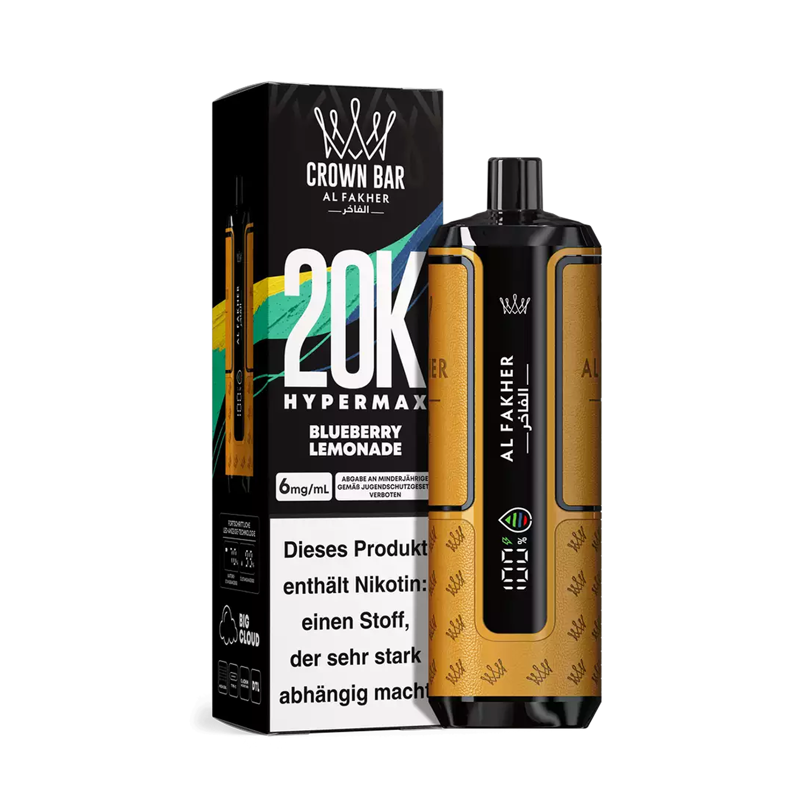 Al Fakher - Crown Bar - Hypermax - 20k - Blueberry Lemonade1