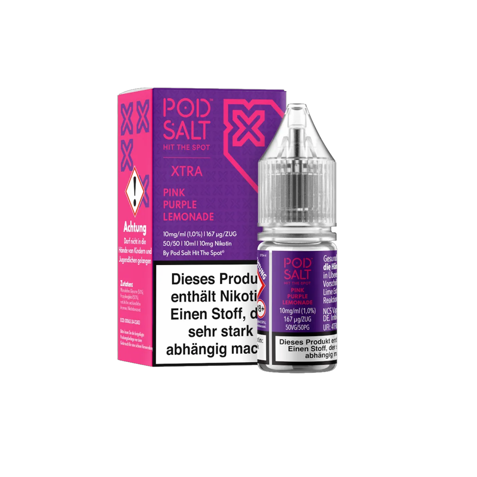 Pod Salt Xtra - E-Liquid - Nicotine Salt - Pink Purple Lemonade - 10 ml - 10 mg