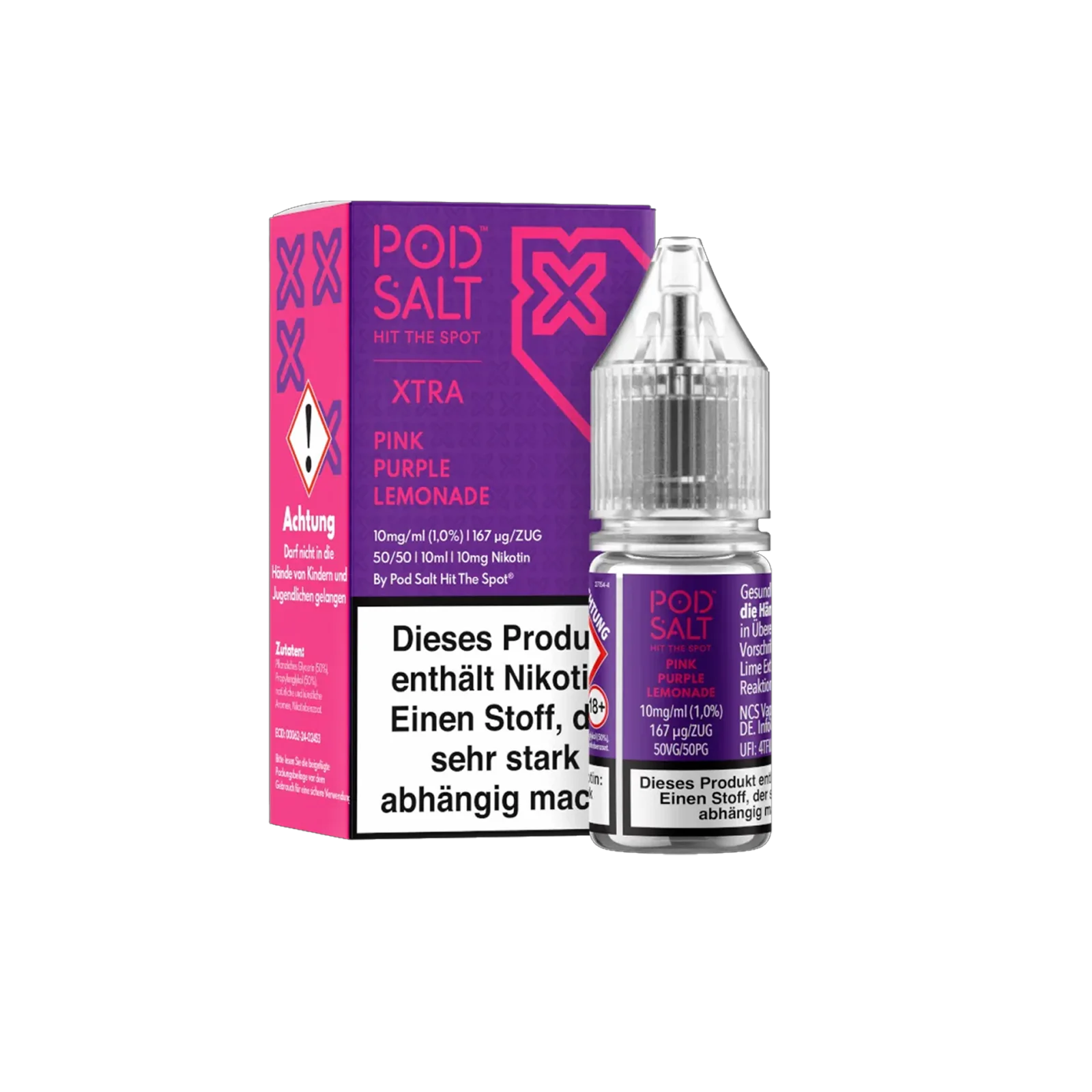 Pod Salt Xtra - E-Liquid - Nicotine Salt - Pink Purple Lemonade - 10 ml - 10 mg