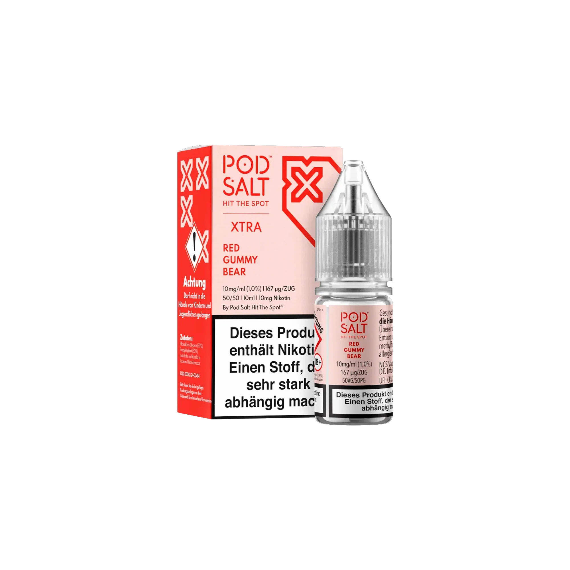Pod Salt Xtra Nikotinsalz E-Liquid Red Gummy Bear 10 ml mit 10 mg günstig bestellen 2