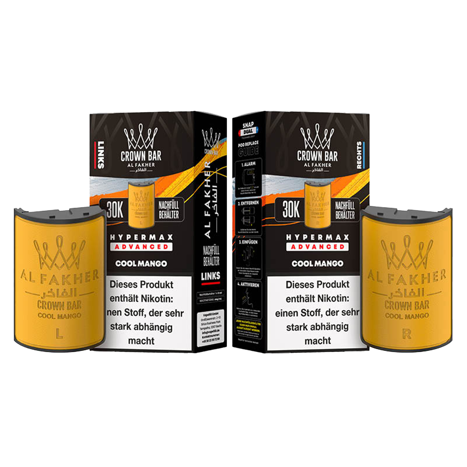 Al Fakher - Crown Bar - Hypermax - Advanced - 30K - Cool Mango 3