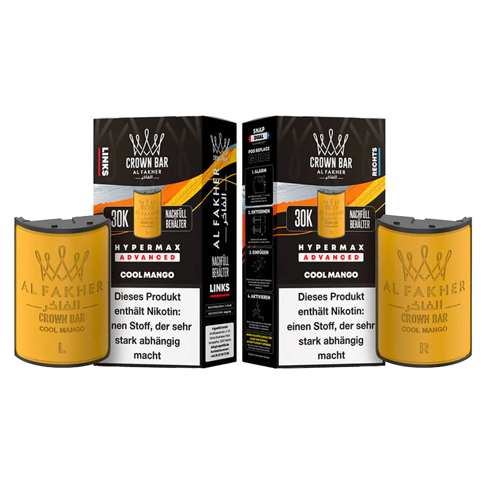 Al Fakher - Crown Bar - Hypermax - Advanced - 30K - Cool Mango 3