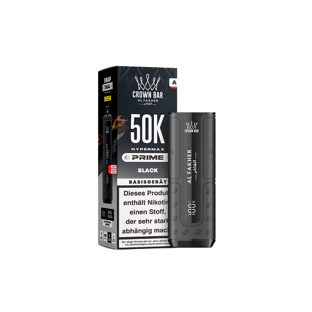 Al Fakher- Hypermax - Prime - 50K - Basisger&auml;t - Schwarz 1