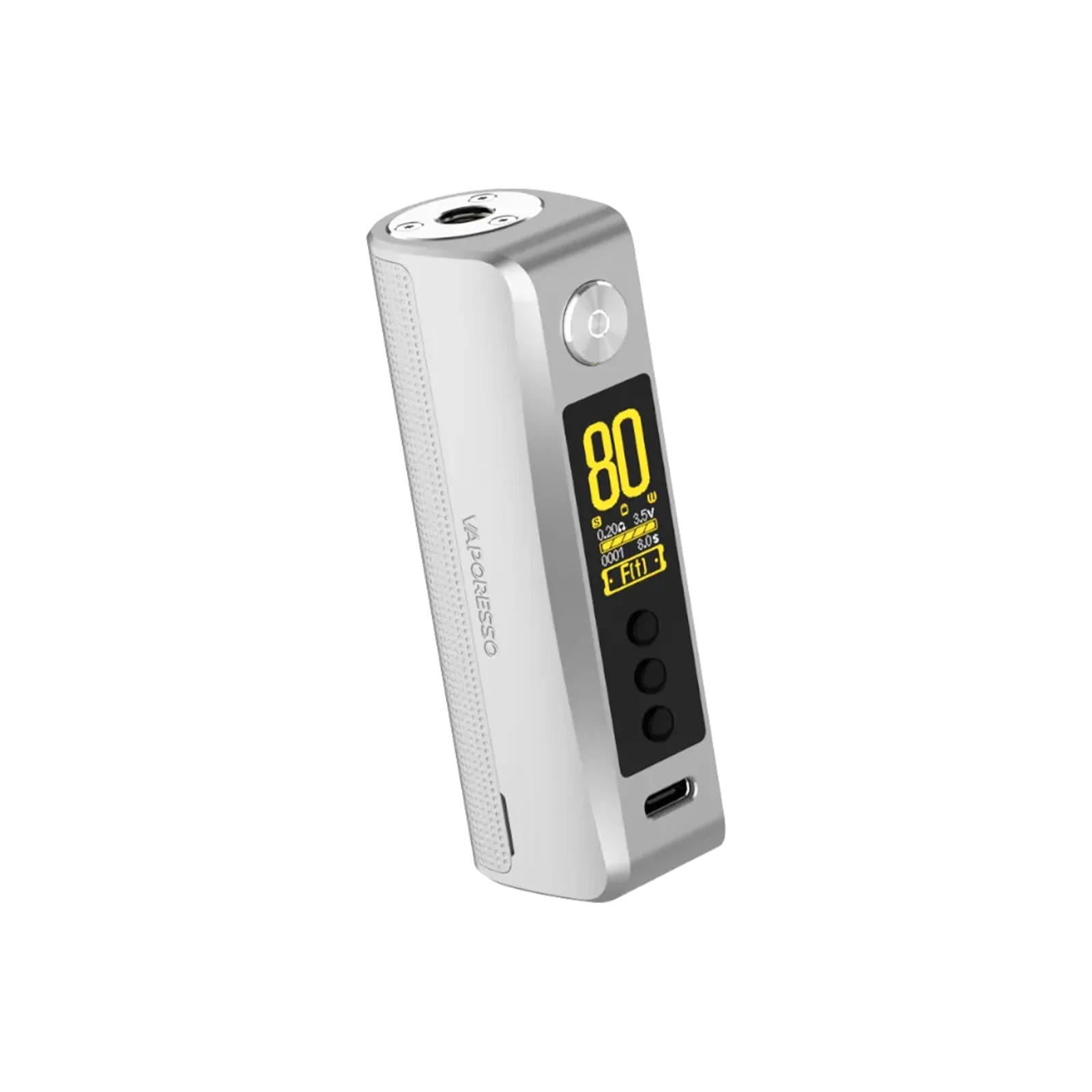 Vaporesso GEN 80 S in Silber, kompatibel mit 510er Verdampfern und 18650er Akkuzellen. 5 Vaporesso GEN 80 S in Silber, kompatibel mit 510er Verdampfern und 18650er Akkuzellen. 5