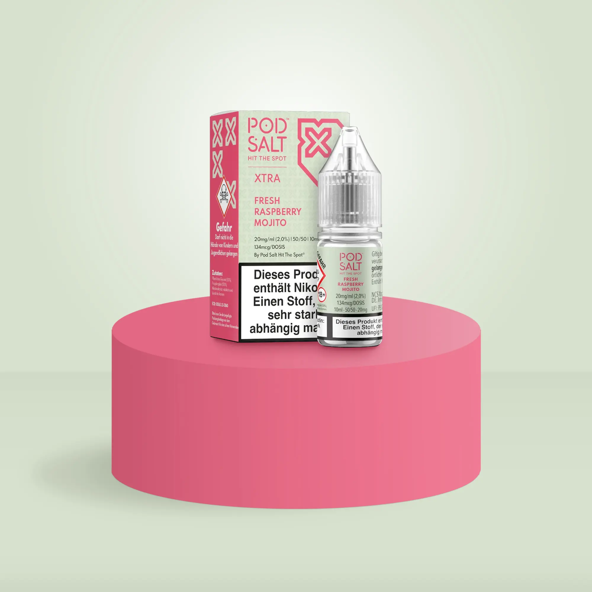Pod Salt Xtra Nikotinsalz E-Liquid Fresh Rasperry Mojito 10 ml mit 20 mg günstig bestellen 1