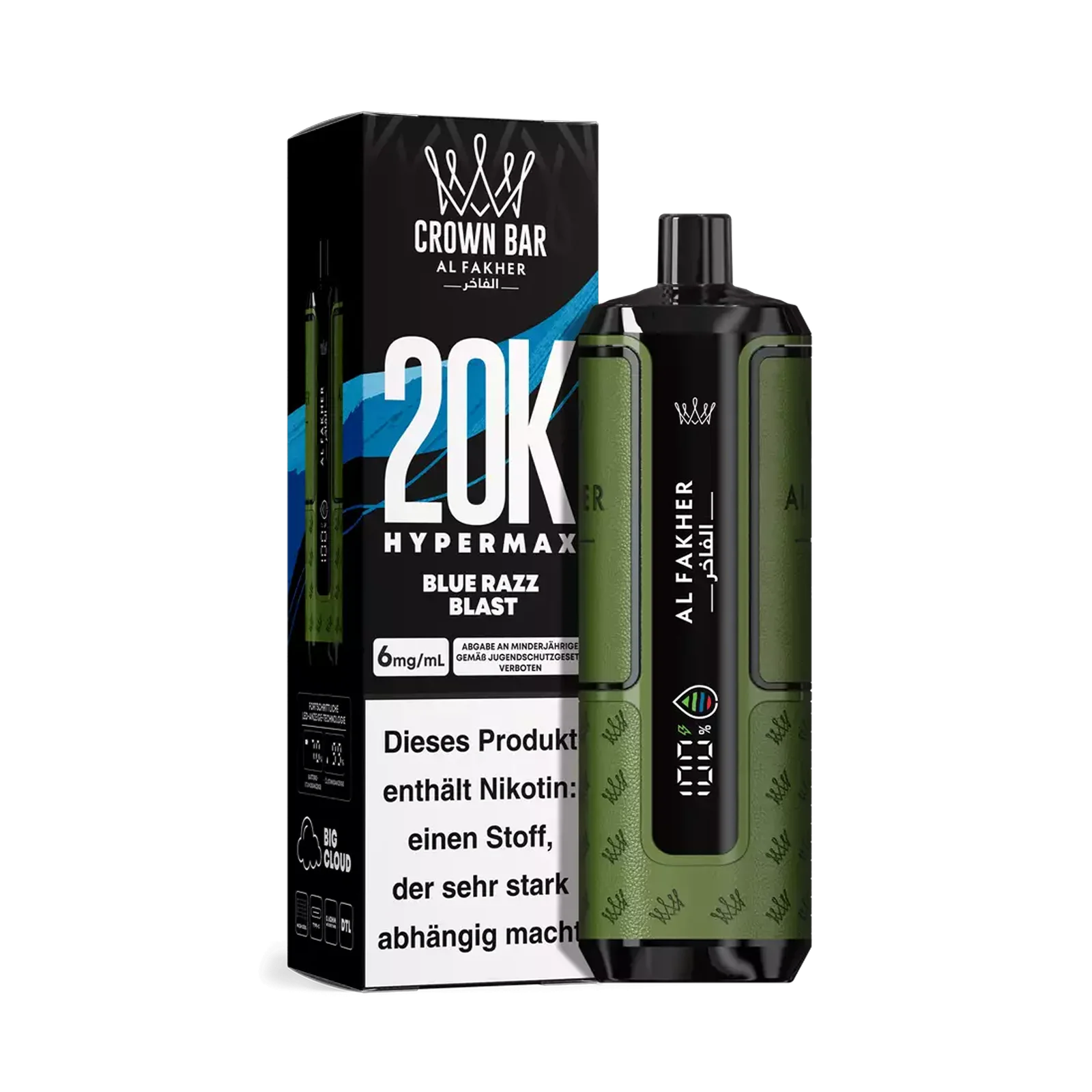 Al Fakher - Crown Bar - Hypermax - 20k - Blue Razz Blast1
