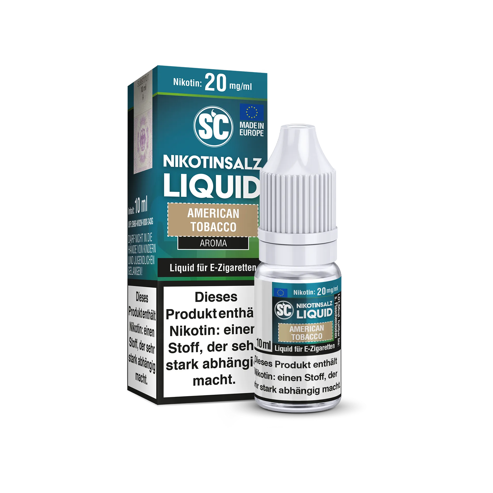 SC American Tobacco Nikotinsalz Liquid 10ml Flasche mit 20mg/ml Nikotin 2