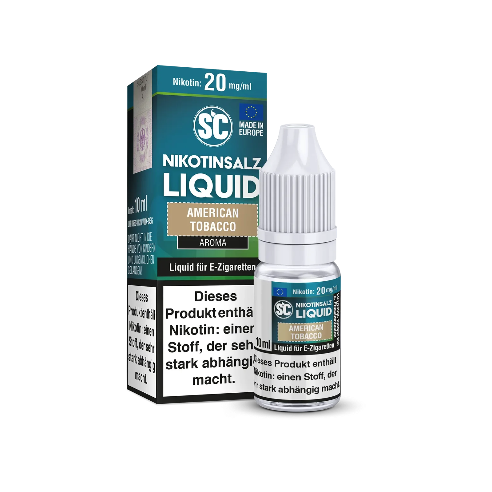 SC American Tobacco Nikotinsalz Liquid 10ml Flasche mit 20mg/ml Nikotin 2