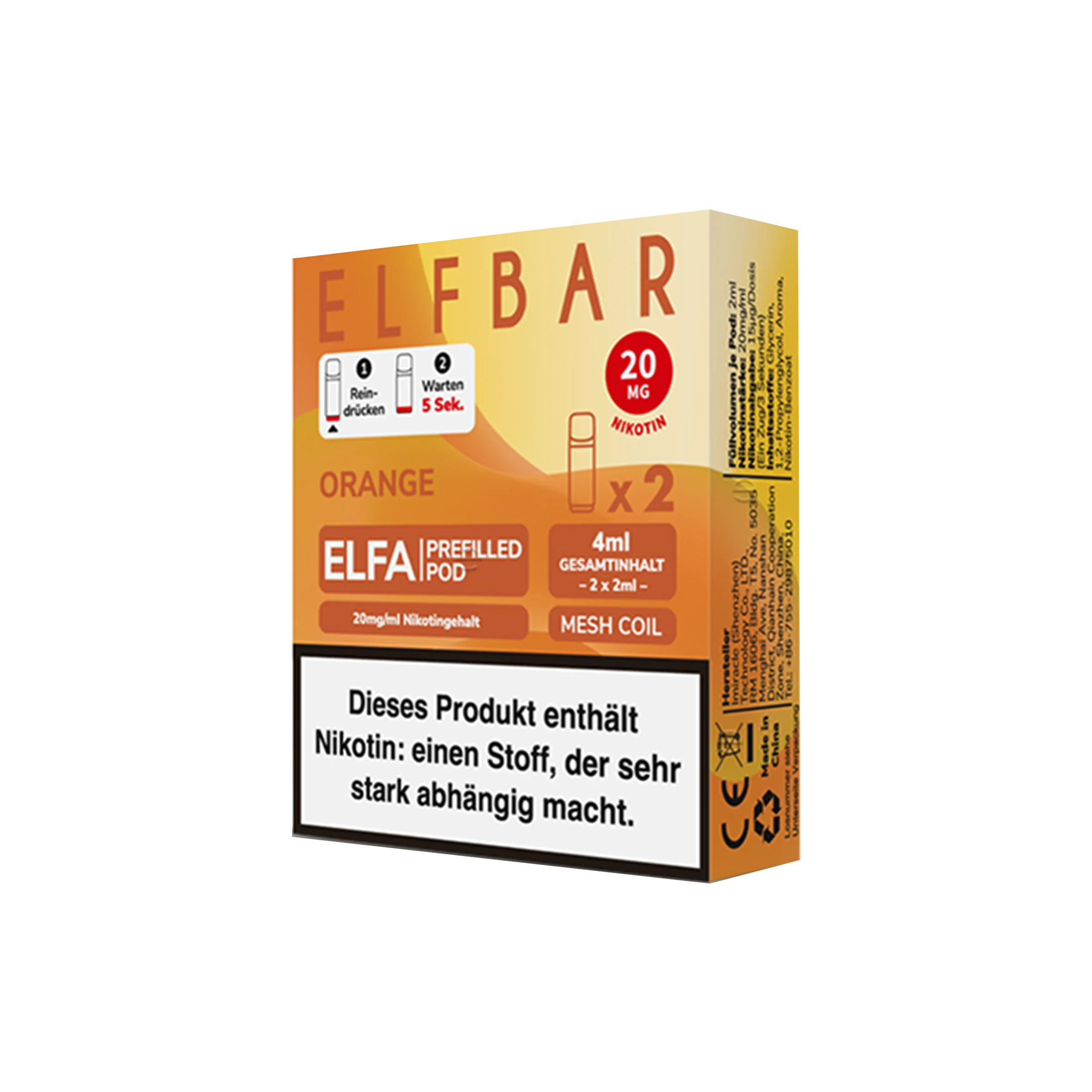 Elf Bar ELFA CP Prefilled Pod Orange | Neue Liquid Sorten1