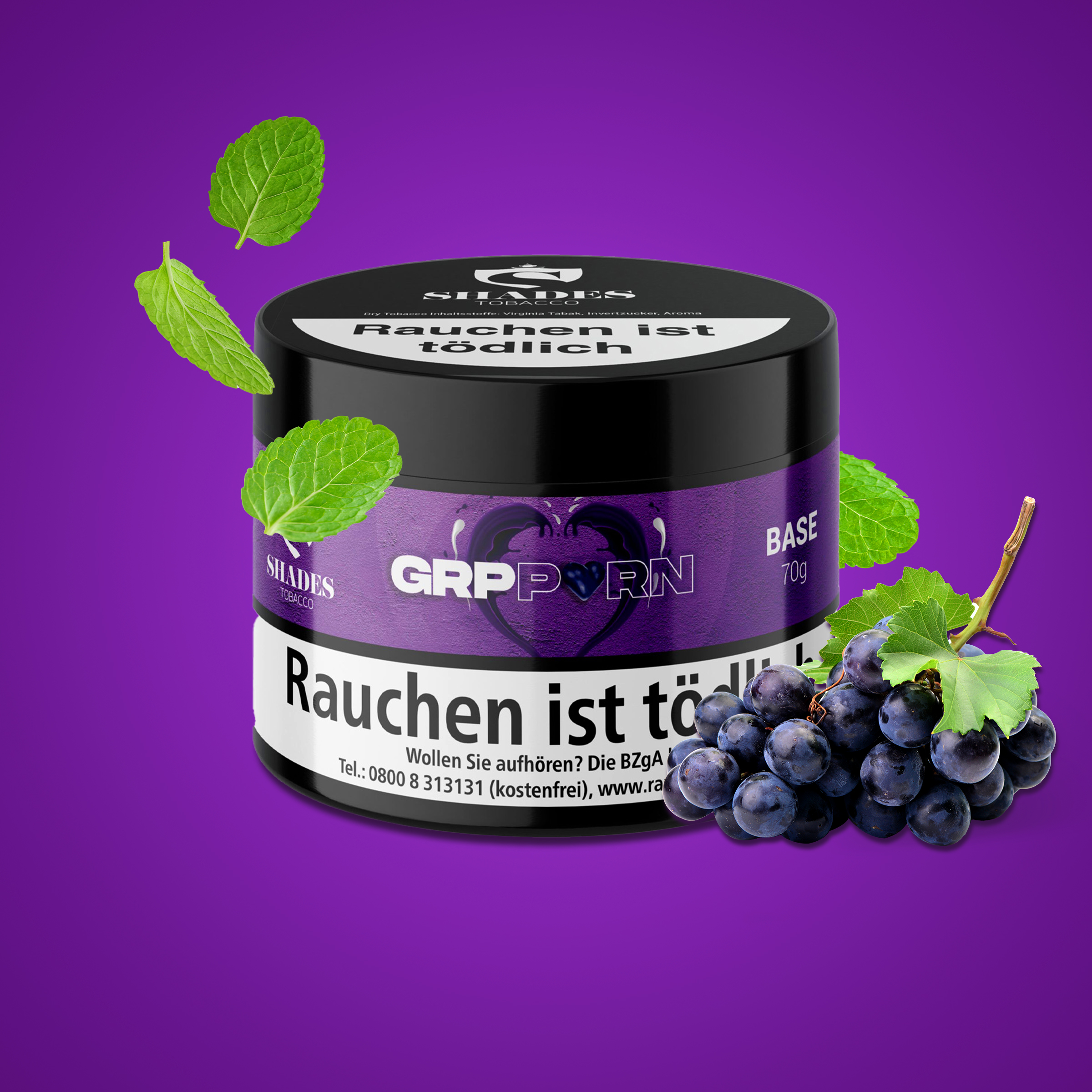 Shades Dry Base mit Aroma Pfeifentabak Grporn 70g g&uuml;nstig kaufen 2