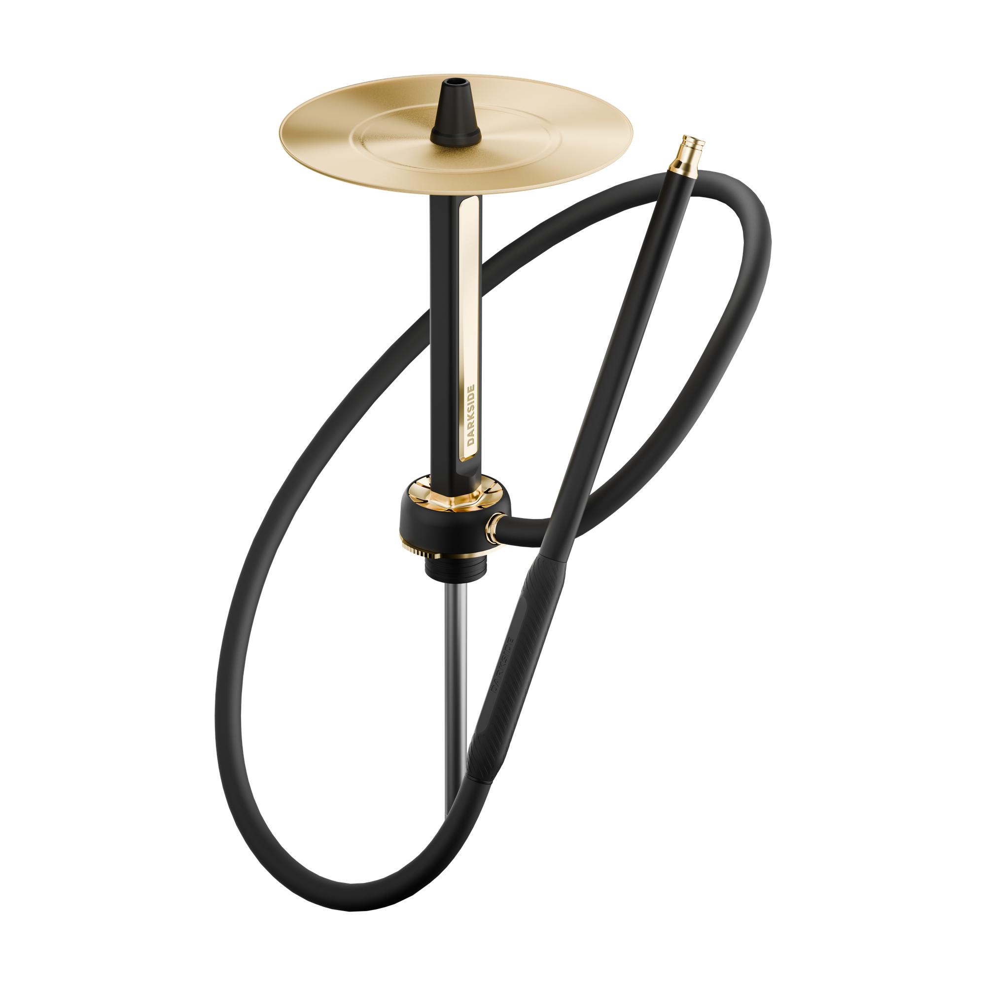 Darkside PRO Schwarz/Gold Rauchs&auml;ule mit Silikonschlauch und Mundst&uuml;ck, ohne Glasbowl