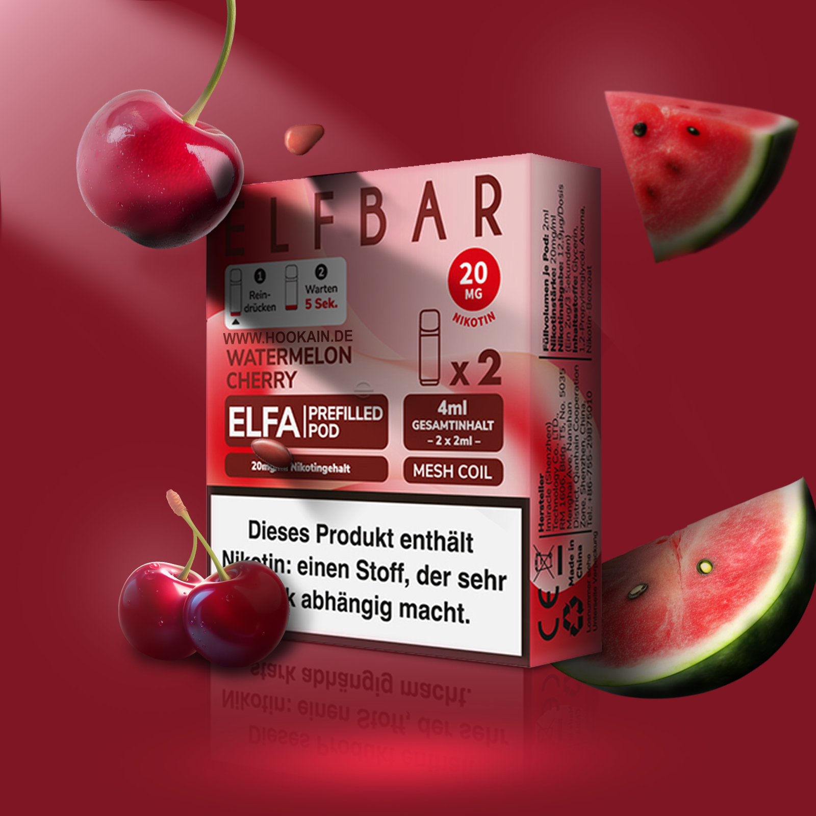 Elf Bar - ELFA - Prefilled Pod - Watermelon Cherry 1