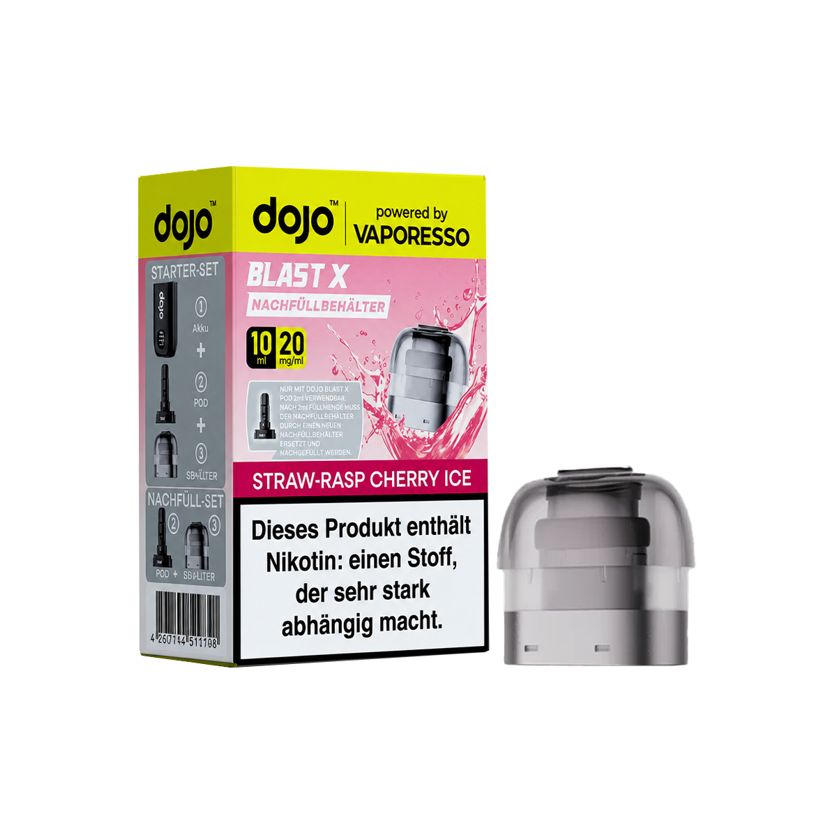 Vaporesso Dojo Blast X Pod 10ml Straw-Raspberry Cherry Ice