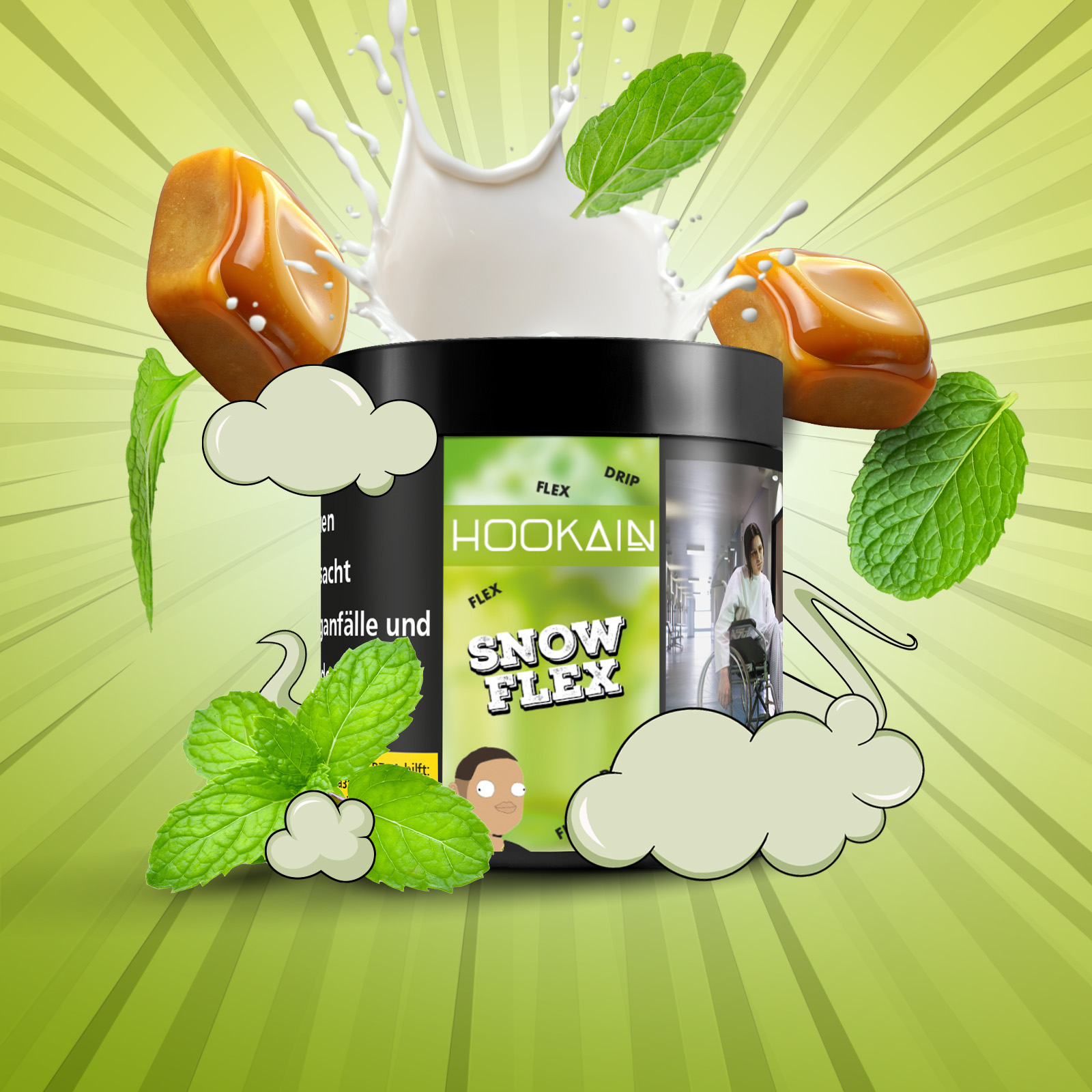 Hookain Snowflex 50g &ndash; Dulce de Leche & Pfefferminz Shishatabak 1