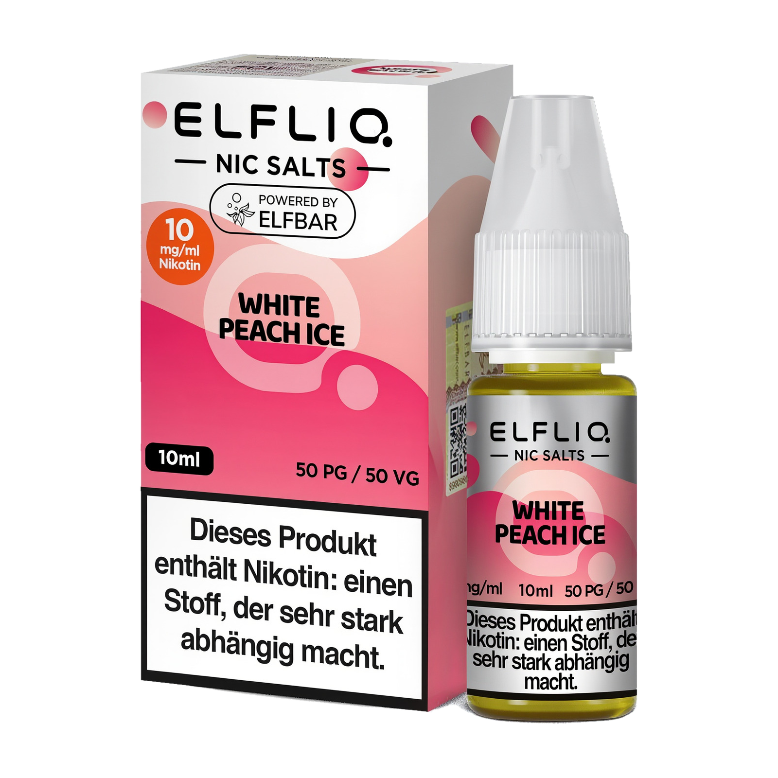 Elf Bar - ElfliQ - E-Liquid - Nicotine Salt - White Peach Ice - 10 mg