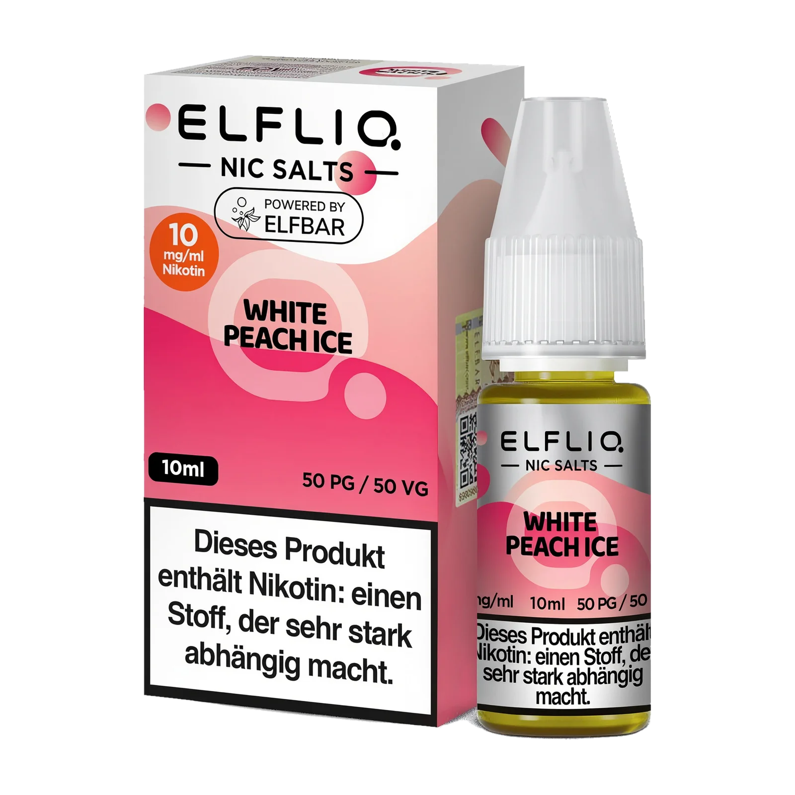 Elf Bar - ElfliQ - E-Liquid - Nicotine Salt - White Peach Ice - 10 mg