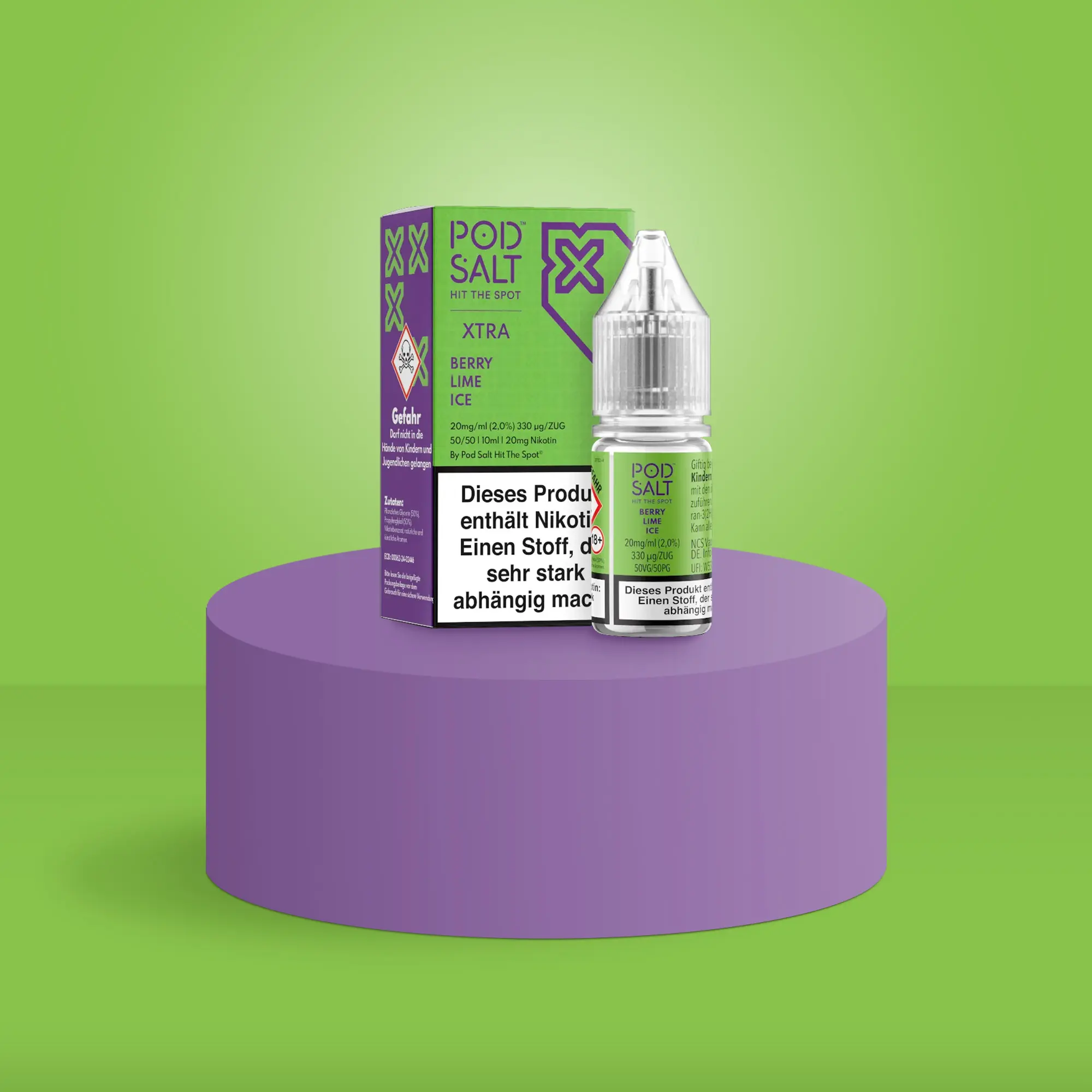 Pod Salt Xtra Nikotinsalz E-Liquid Berry Lime Ice 10 ml mit 20 mg günstig bestellen 1