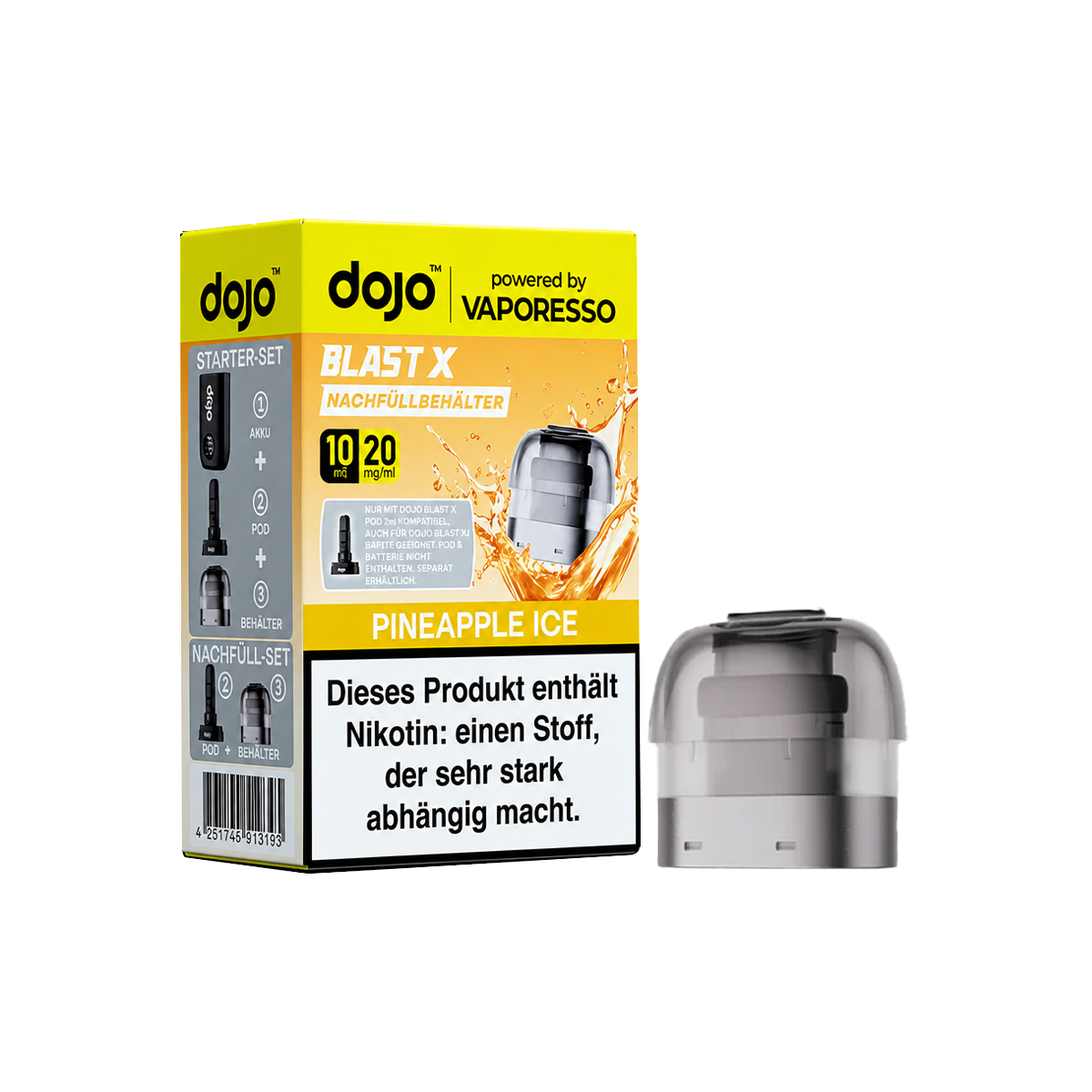 Vaporesso - Dojo Blast X - Pod 10ml - Pineapple Ice - 20mg