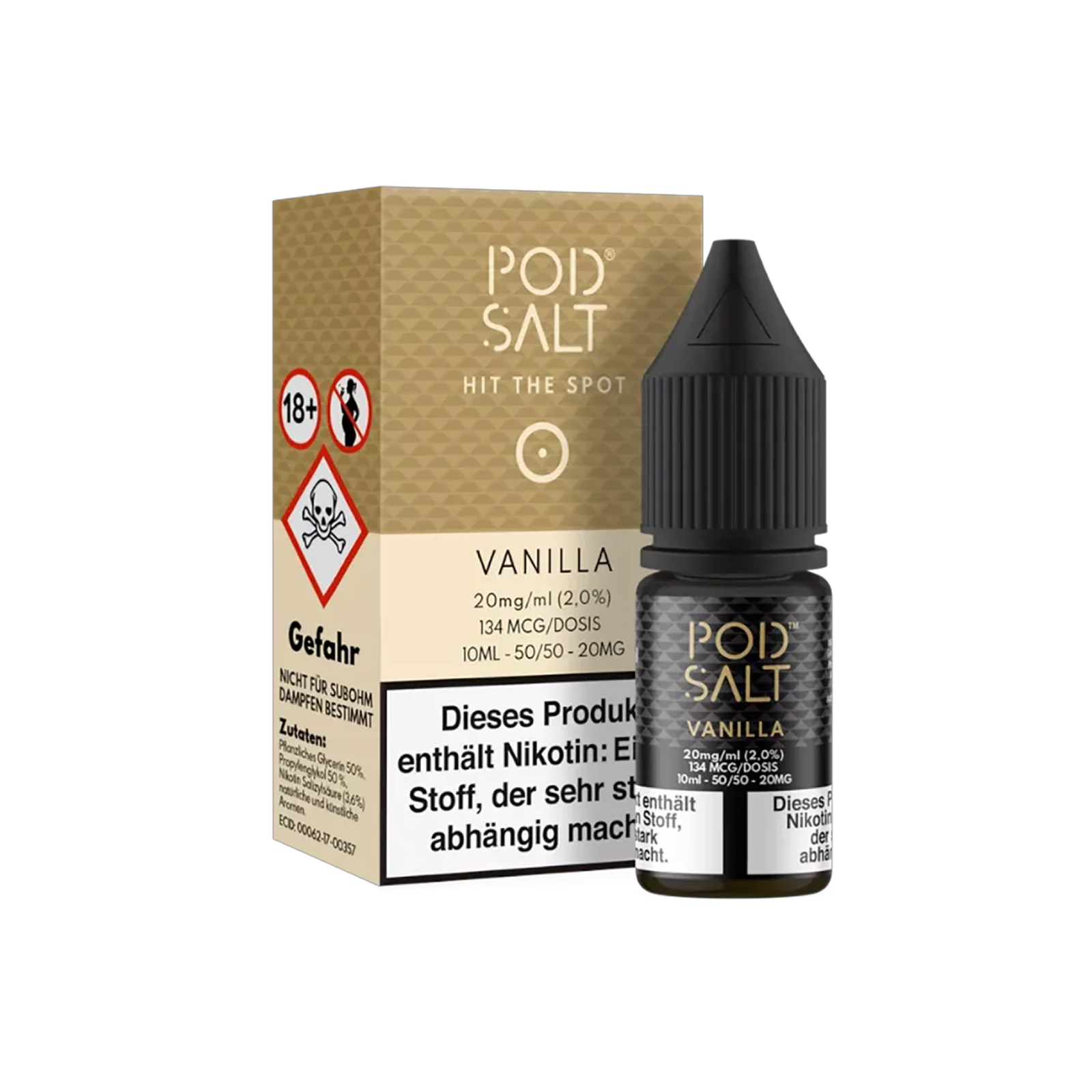 Pod Salt - E-Liquid - NicSalt - Vanilla - 10 ml - 20 mg