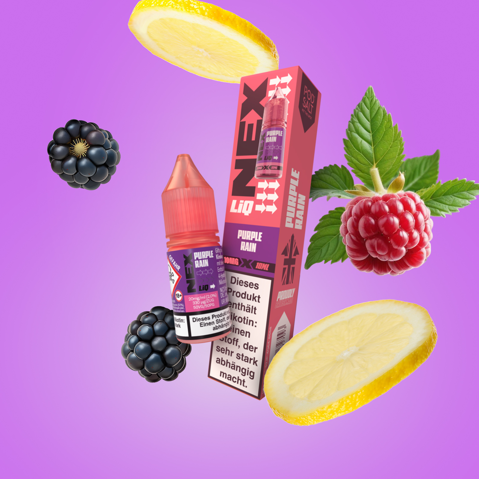 NexLiq - Pod Salt- NicSalt - 10 ml 10 mg Purple Rain 1