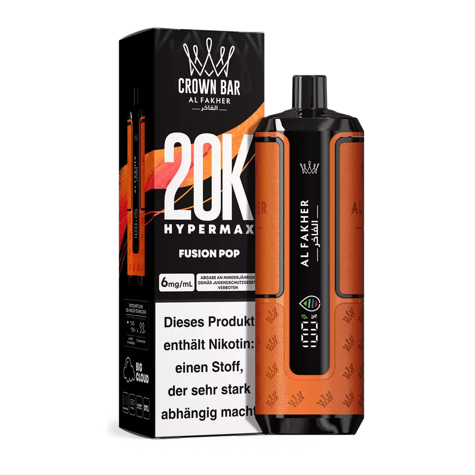Al Fakher - Crown Bar - Hypermax - 20k - Fusion Pop1