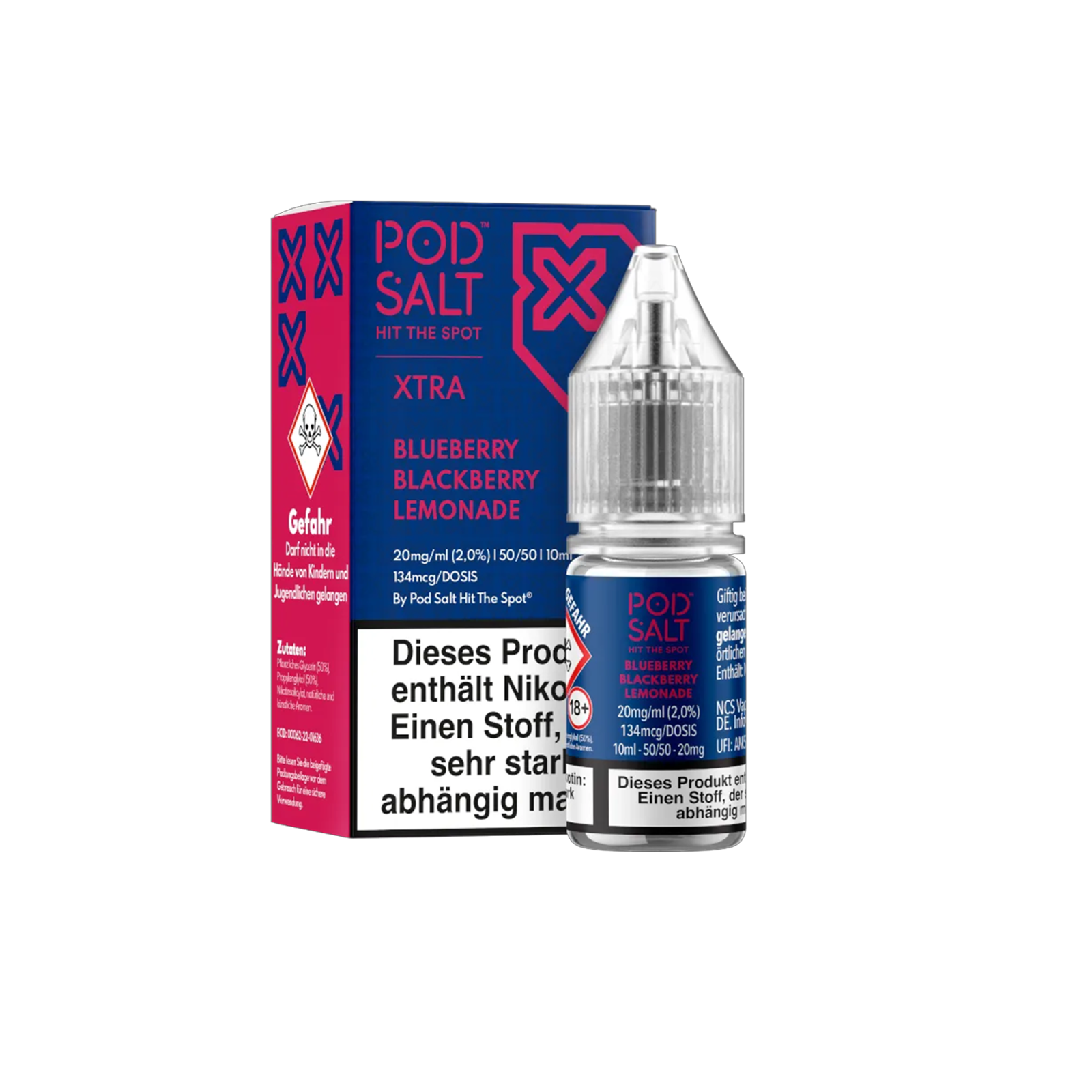 Pod Salt Xtra - E-Liquid - Nicotine Salt - Blueberry Blackberry Lemonade - 10 ml - 20 mg