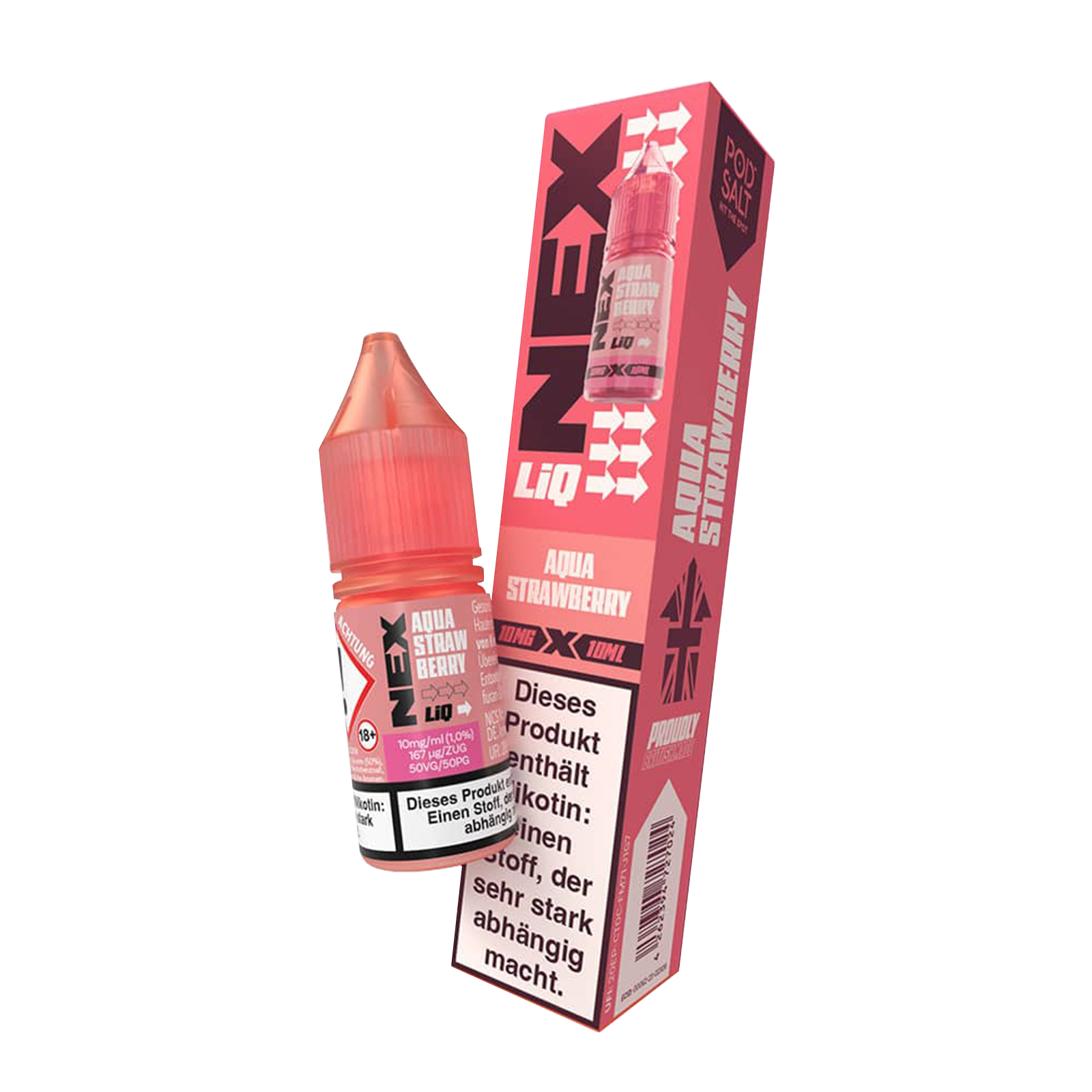 NexLiq - Pod Salt- NicSalt - 10 ml 10 mg Aqua Strawberry 2