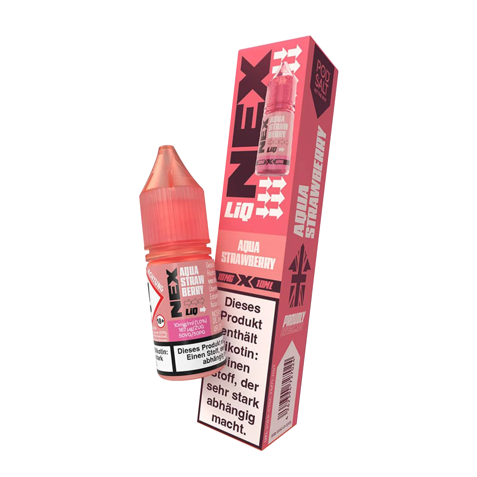 NexLiq - Pod Salt- NicSalt - 10 ml 10 mg Aqua Strawberry 2