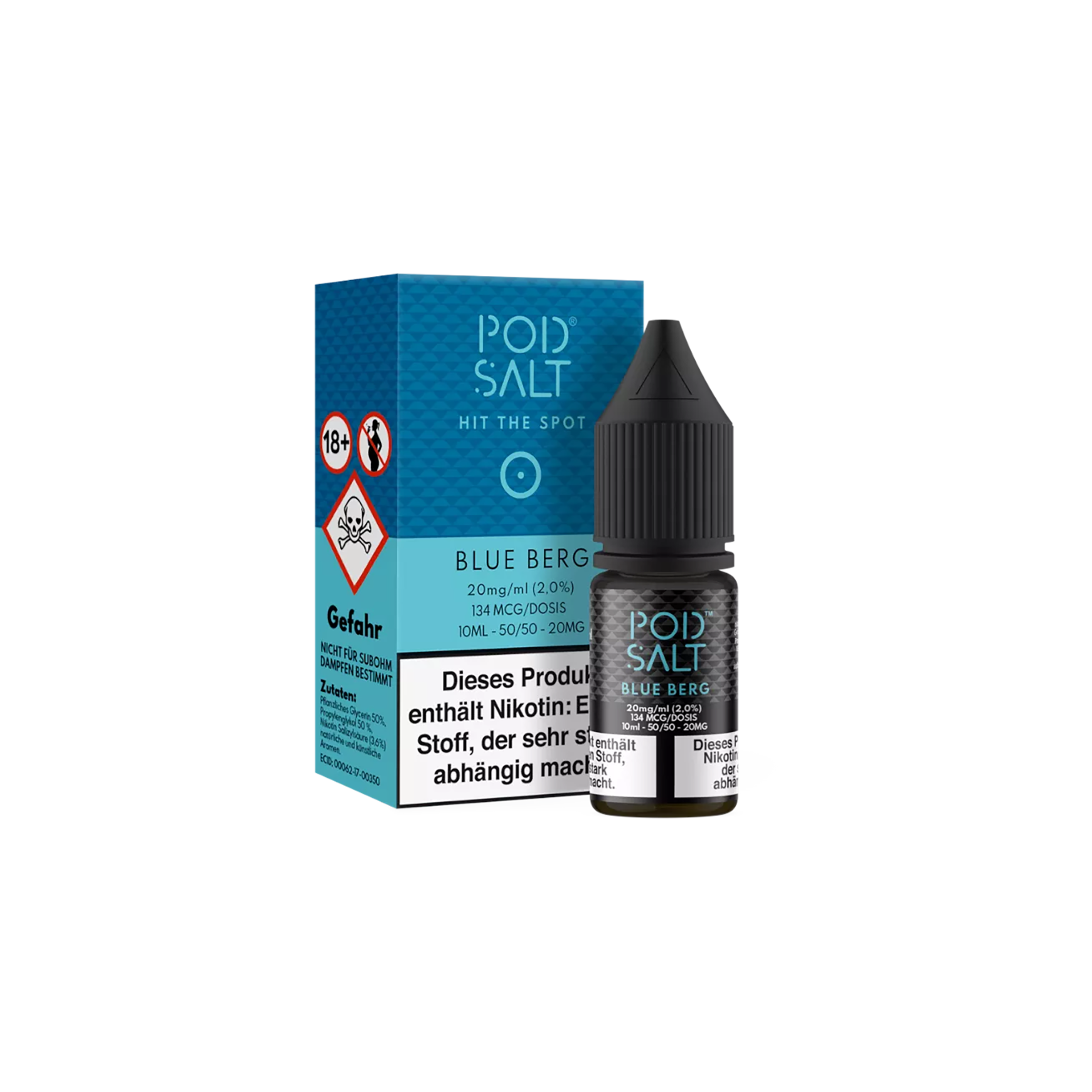 Pod Salt - E-Liquid - NicSalt - Blue Berg - 10 ml - 20 mg