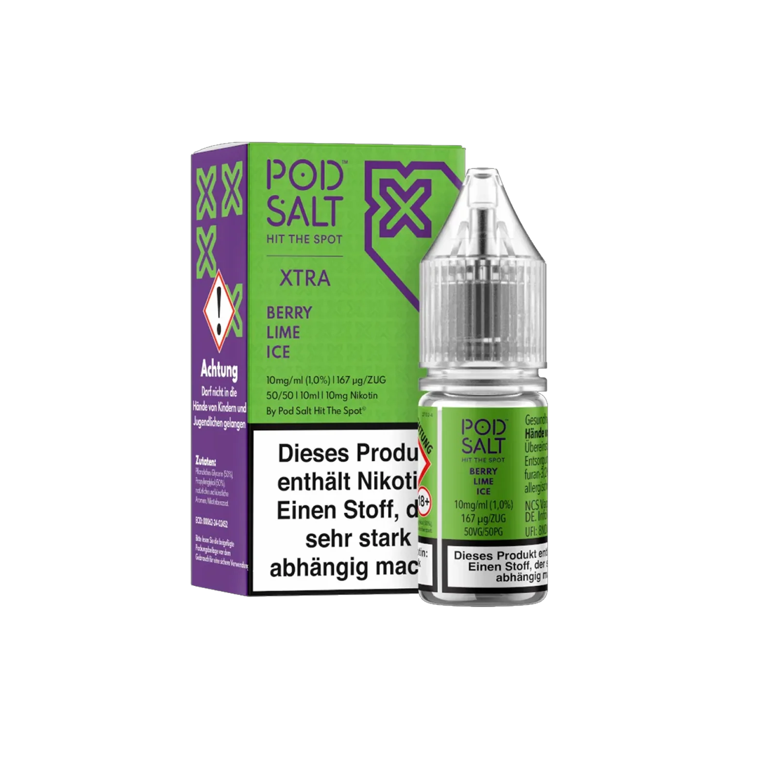Pod Salt Xtra - E-Liquid - Nicotine Salt - Berry Lime Ice - 10 ml - 10 mg