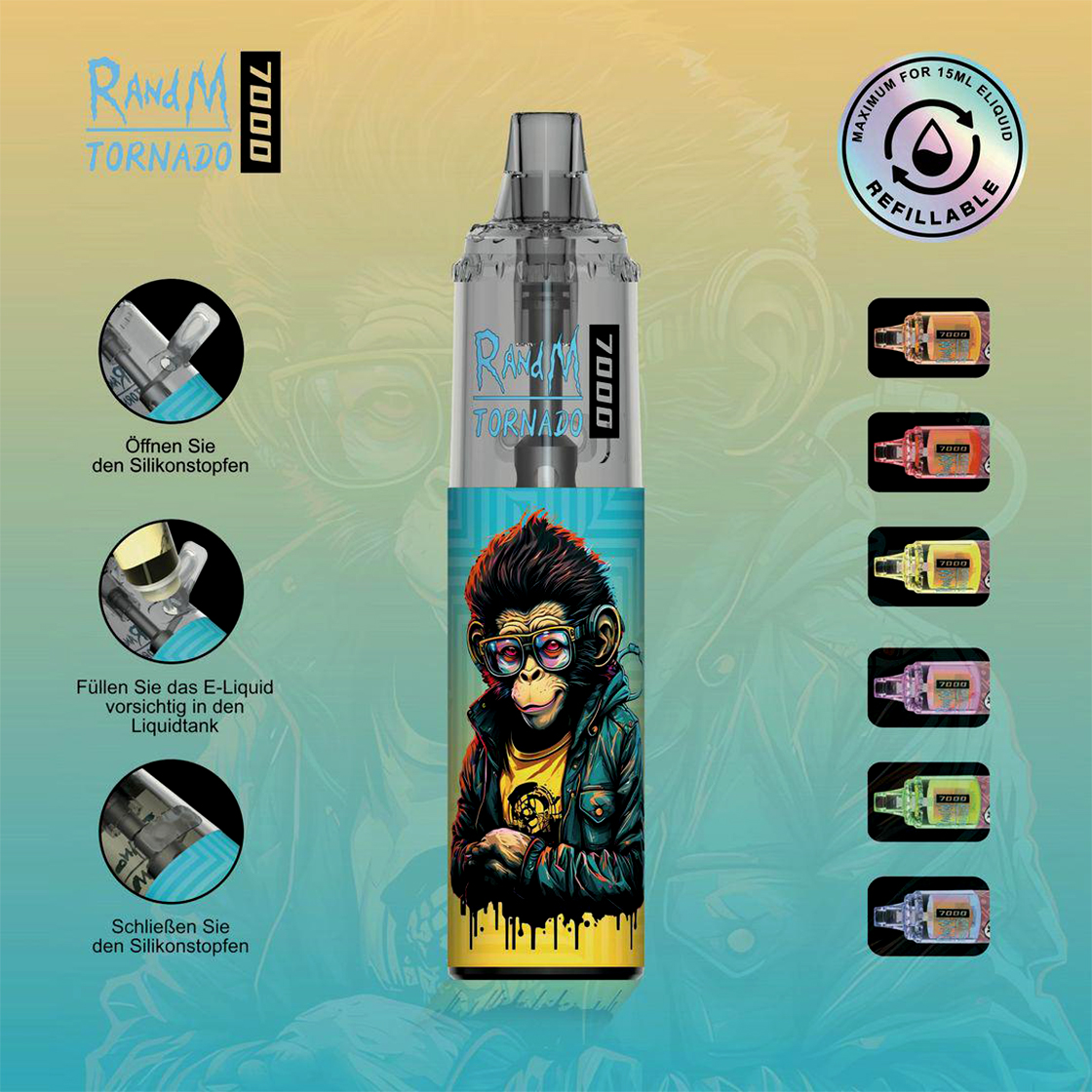 RandM Tornado - Basisgerät 7000 | Erste legale 15 ml Vape! RandM Tornado - Basisgerät 7000 | Erste legale 15 ml Vape!
