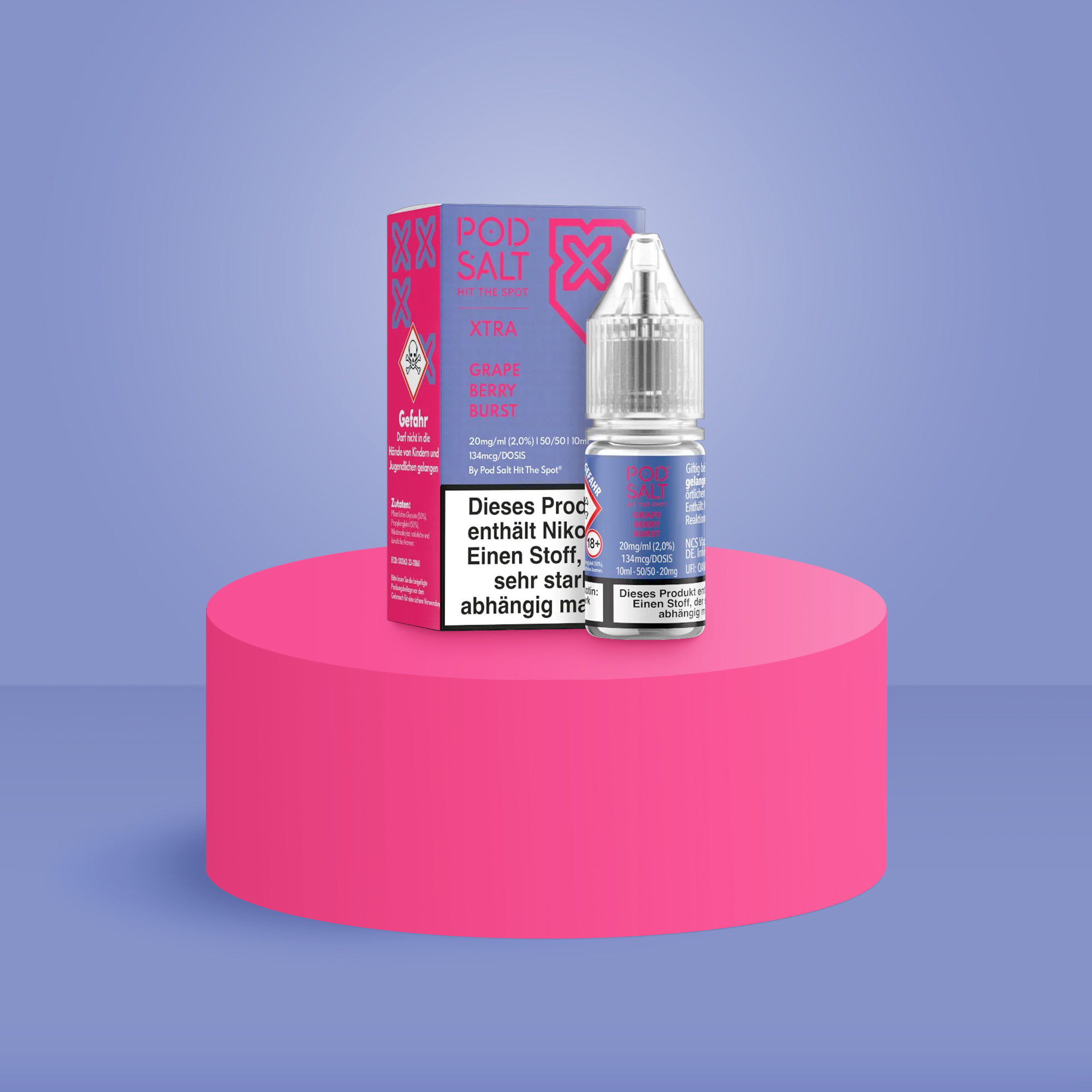 Pod Salt Xtra Nikotinsalz E-Liquid Grape Berry Burst 10 ml mit 20 mg günstig bestellen 1