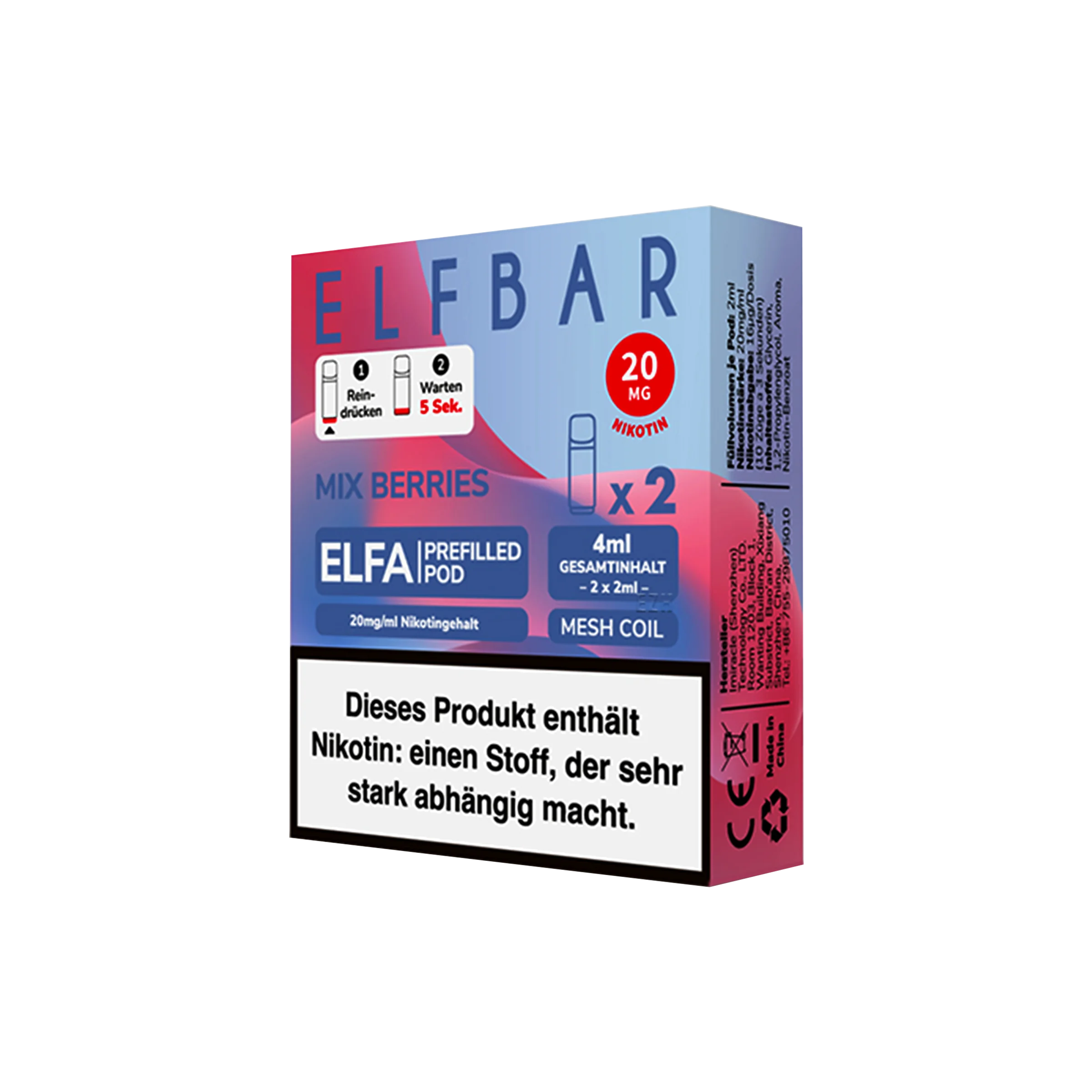 Elf Bar ELFA CP Prefilled Pod Mix Berries | Neue Liquid Sorten