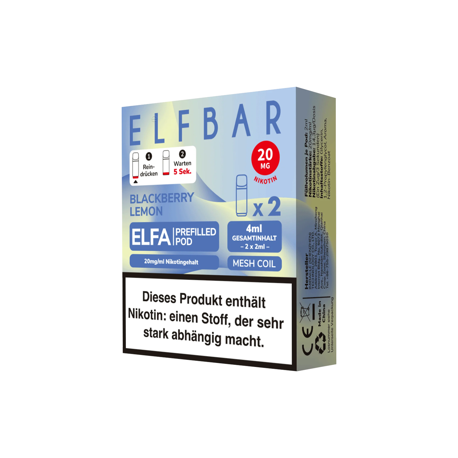 Elf Bar - ELFA - Prefilled Pod - Blackberry Lemon 2