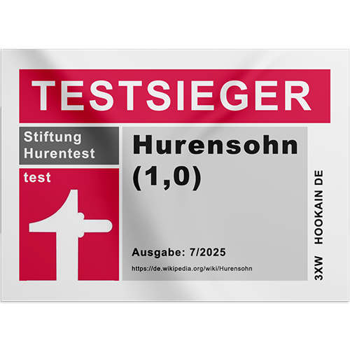 Hookain - Sticker  - Testsieger Hurensohn - Lustiger Aufkleber