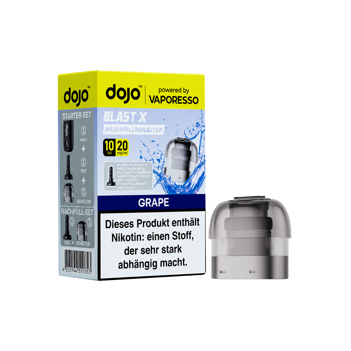 Vaporesso - Dojo Blast X - Pod 10ml - Grape - 20mg